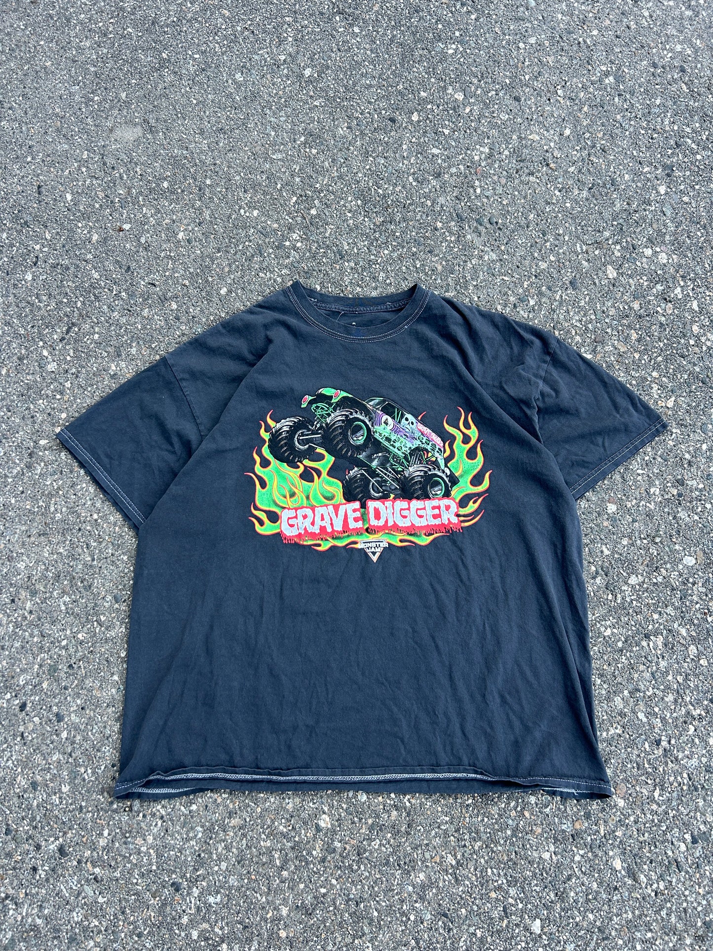 New School Grave Digger Contrast Stitch Tee (XL)