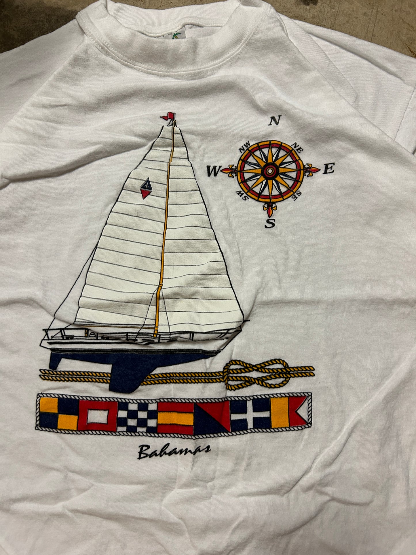 Vintage Bahamas Puff Print Sailboat Tee (XL)