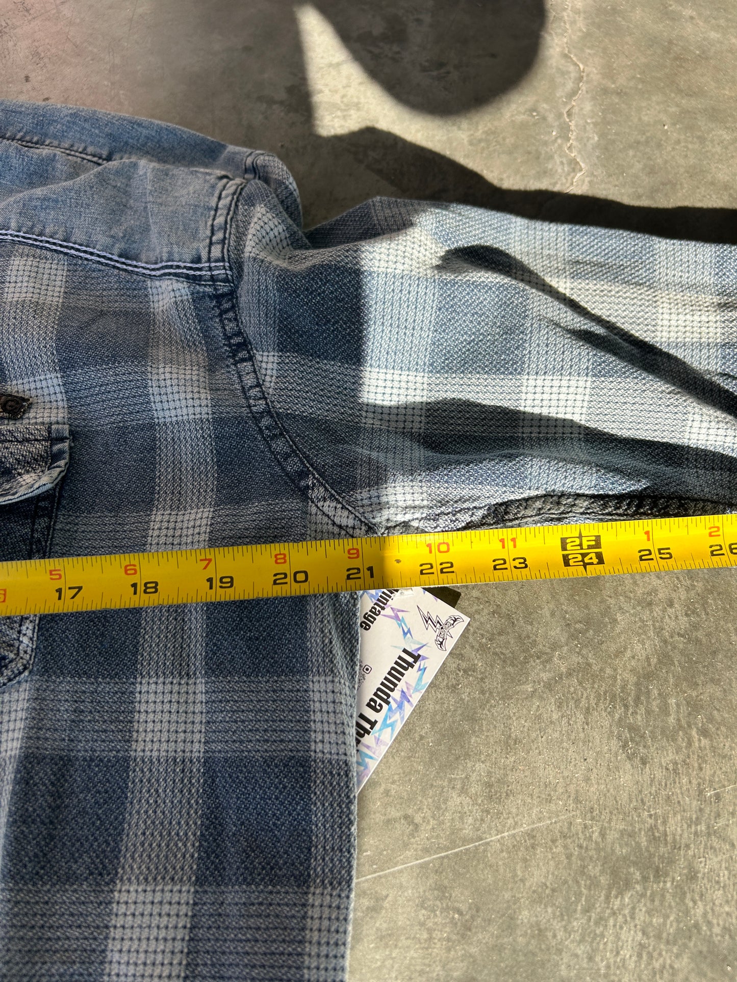 Vintage High Wing Military Denim Flannel Shirt (L)