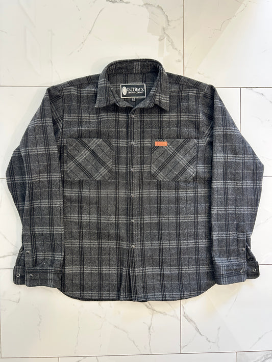 Wool Blend Outback Snap Button Flannel (L)