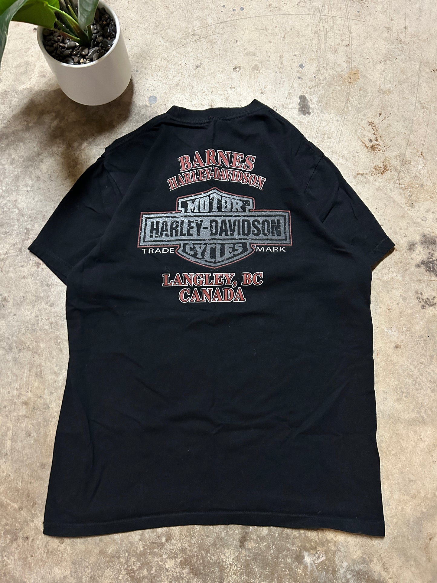Harley Davidson Flame Spellout Tee (L)