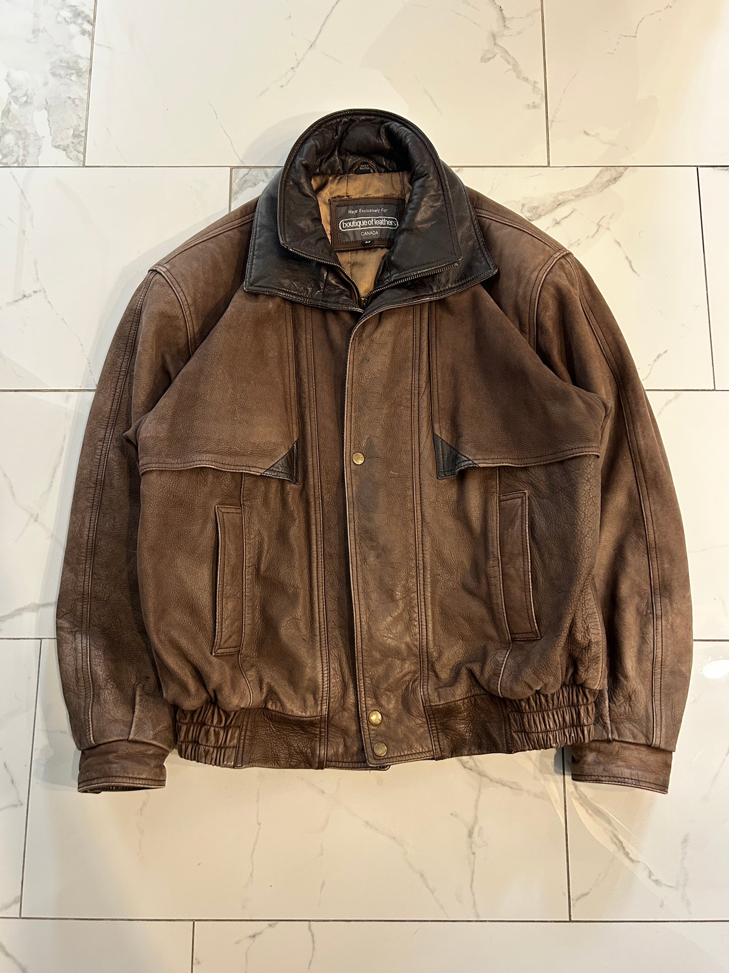 Vintage Boutique of Leathers Brown Double Collar (M)