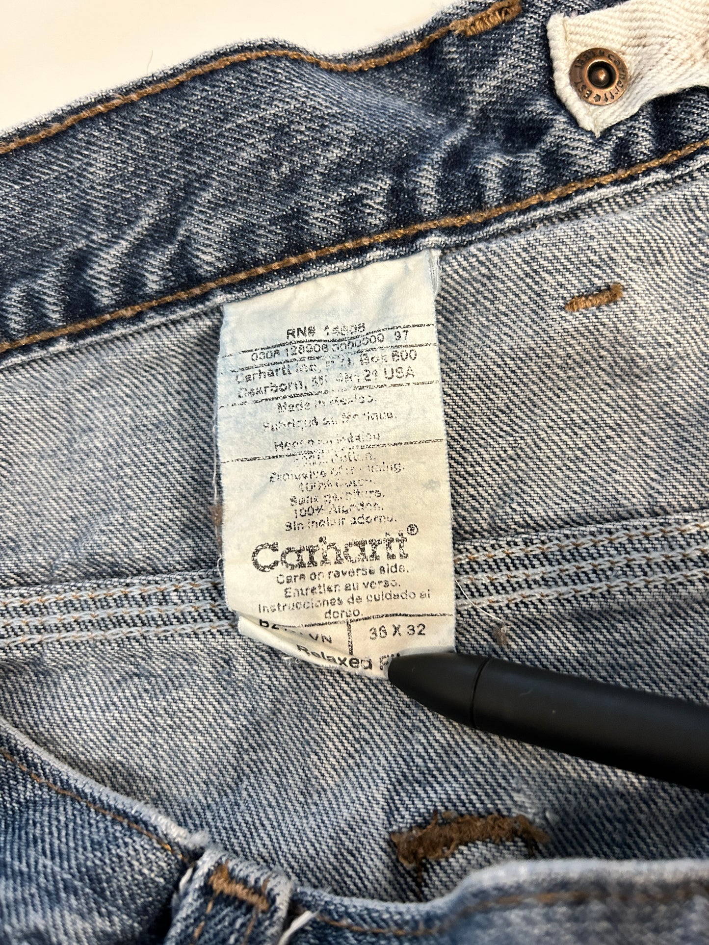 Vintage Carhartt Faded Denim (36x32)