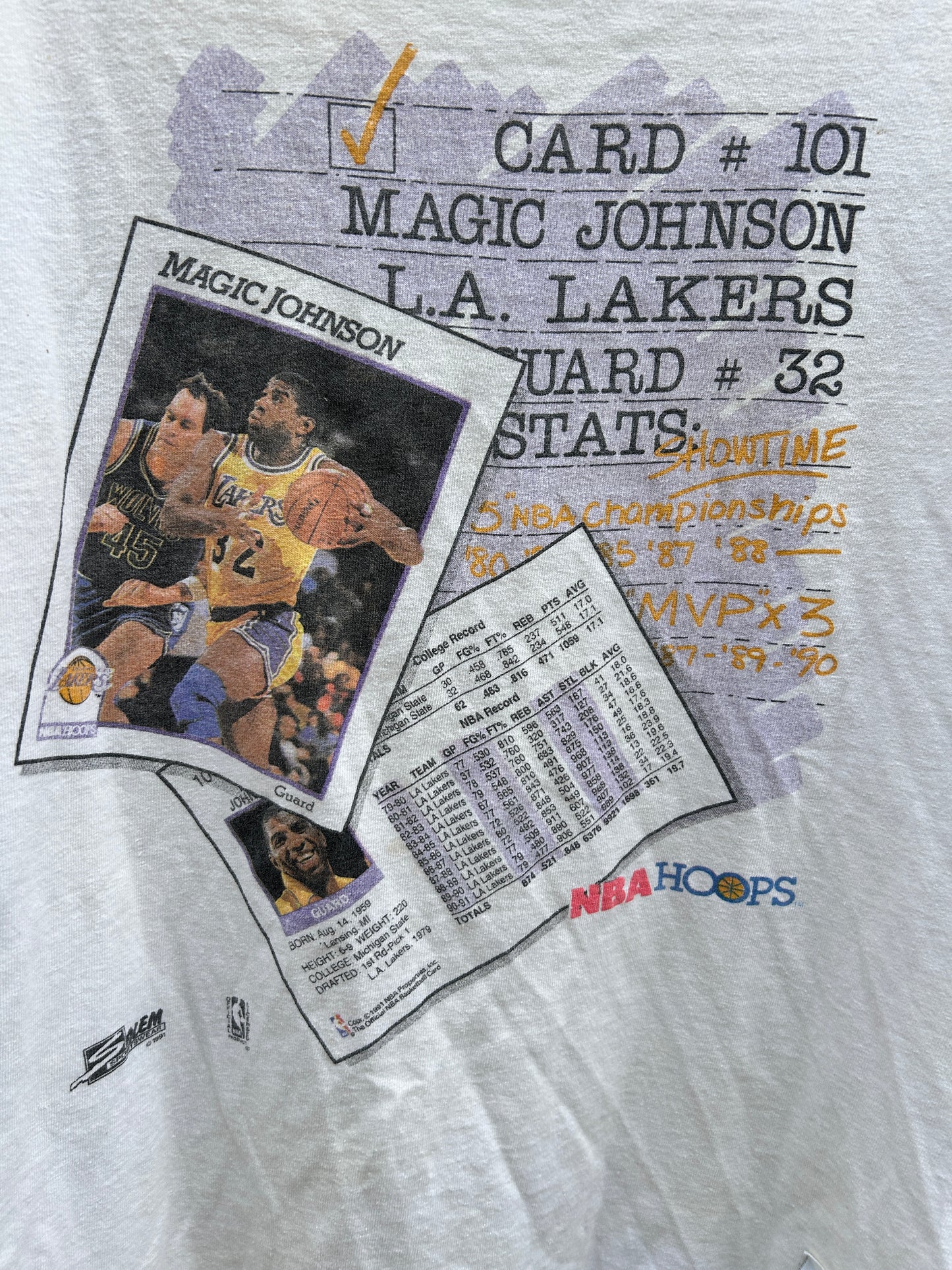 Vintage Salem Magic Johnson Card Tee (L)