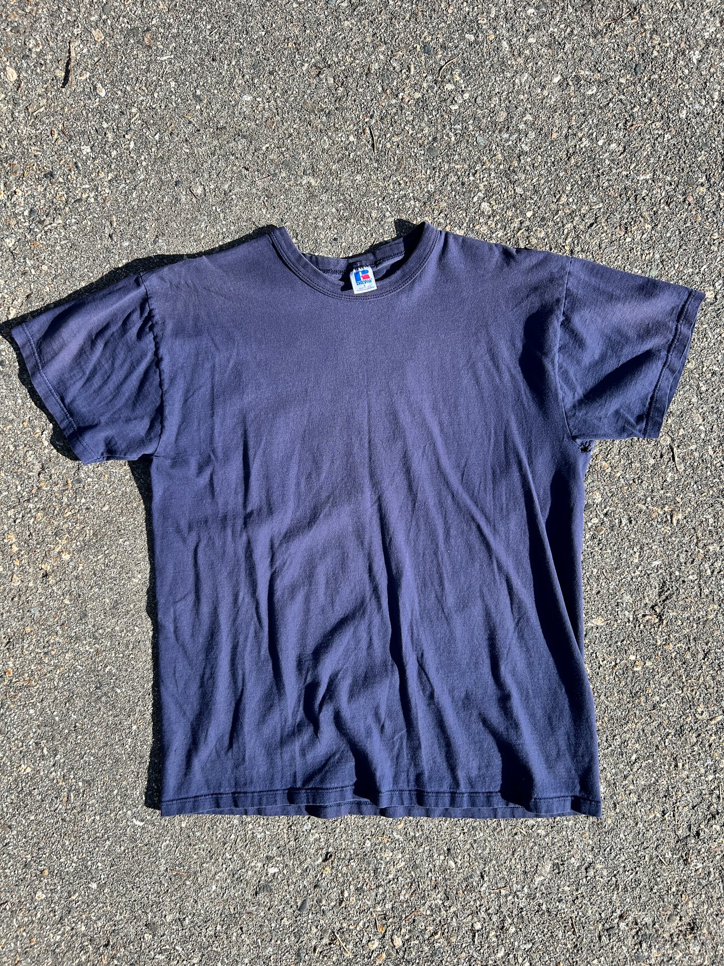 Faded Navy Russell Blank Tee (L)