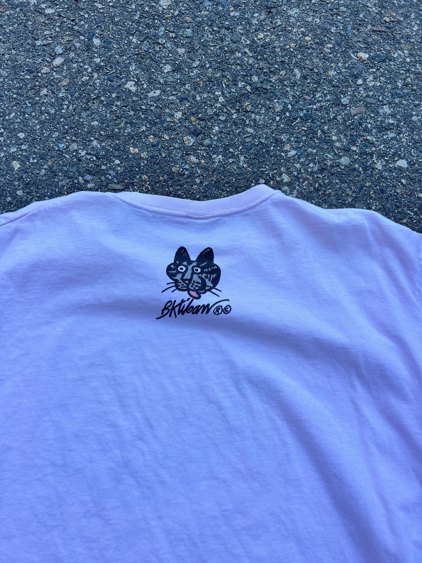 Vintage 90’s Single Stitch Pink Dadcat Tee (XL)