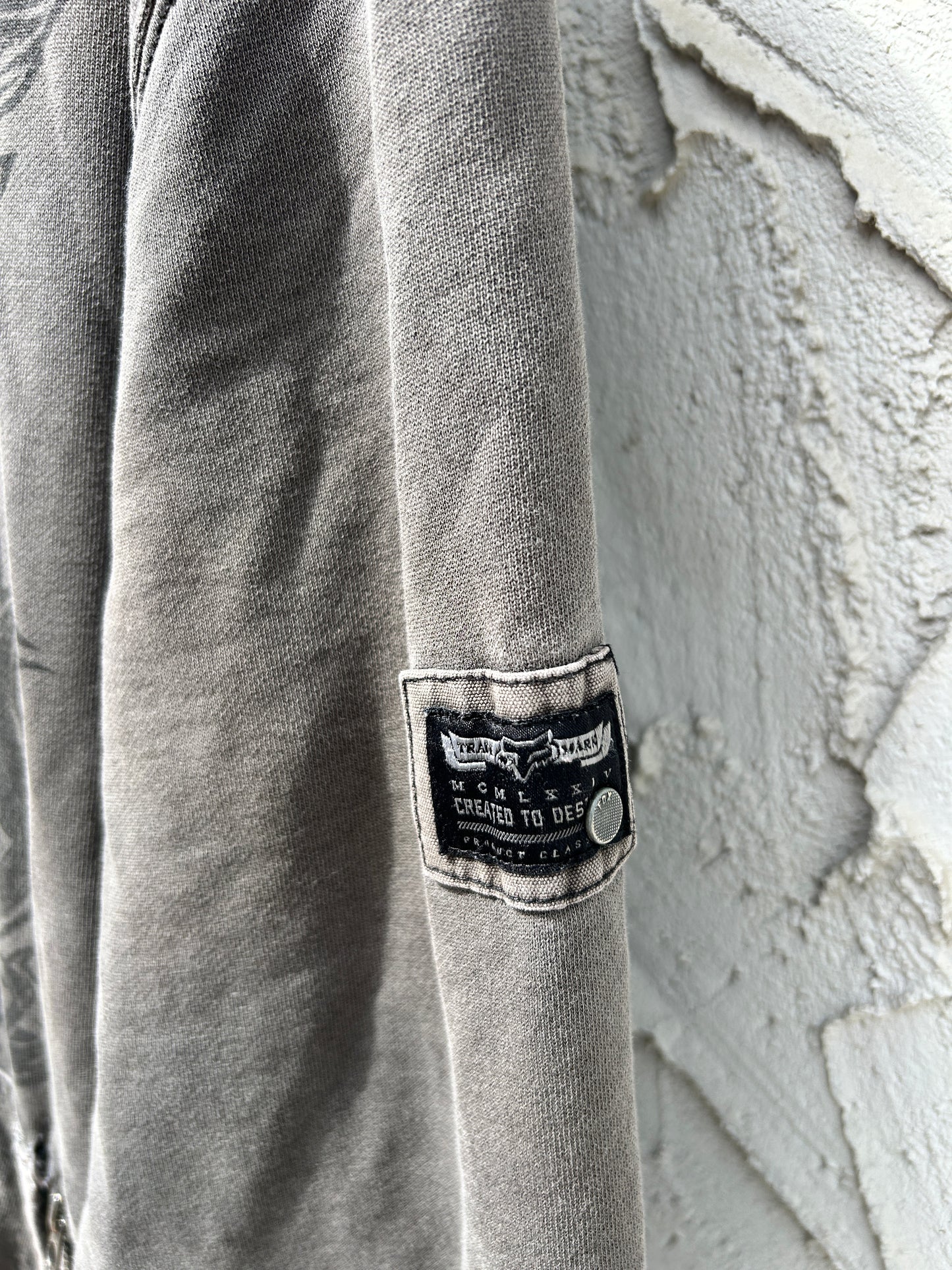 Y2K Faded Fox Racing Zip Hoodie (XL)