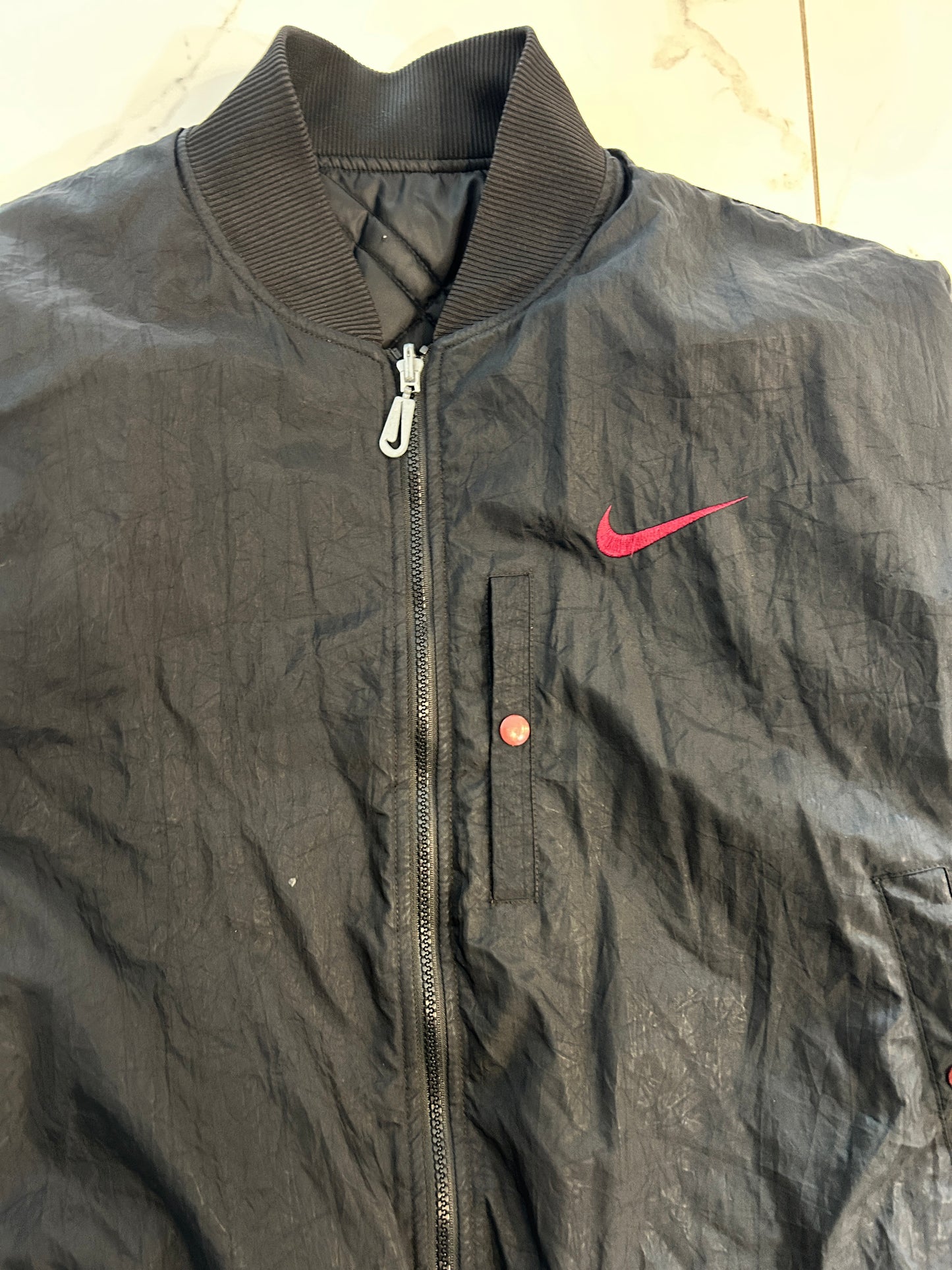 Vintage 90’s Nike Red Reversible Quilted Jacket (L)