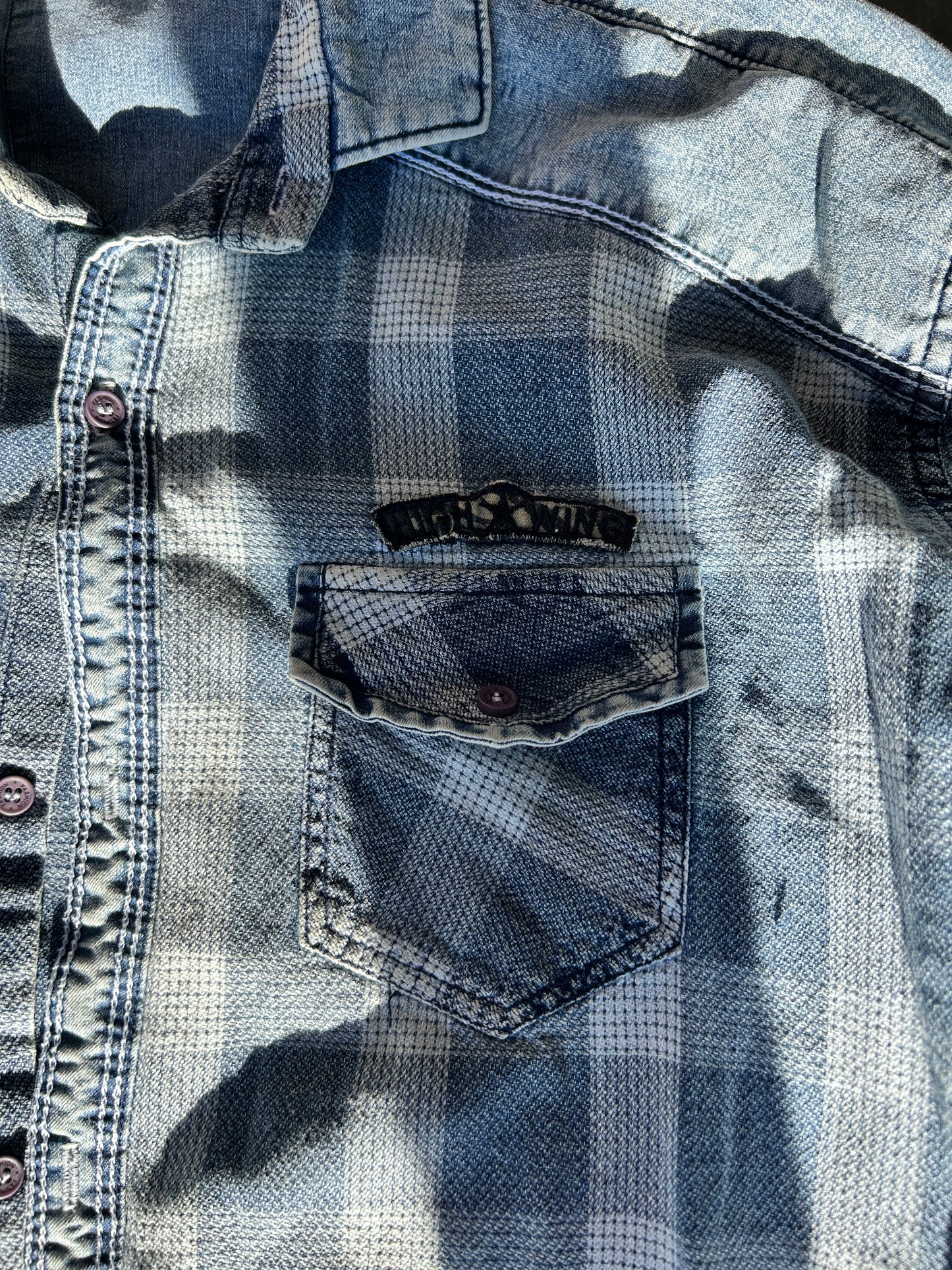 Vintage High Wing Military Denim Flannel Shirt (L)