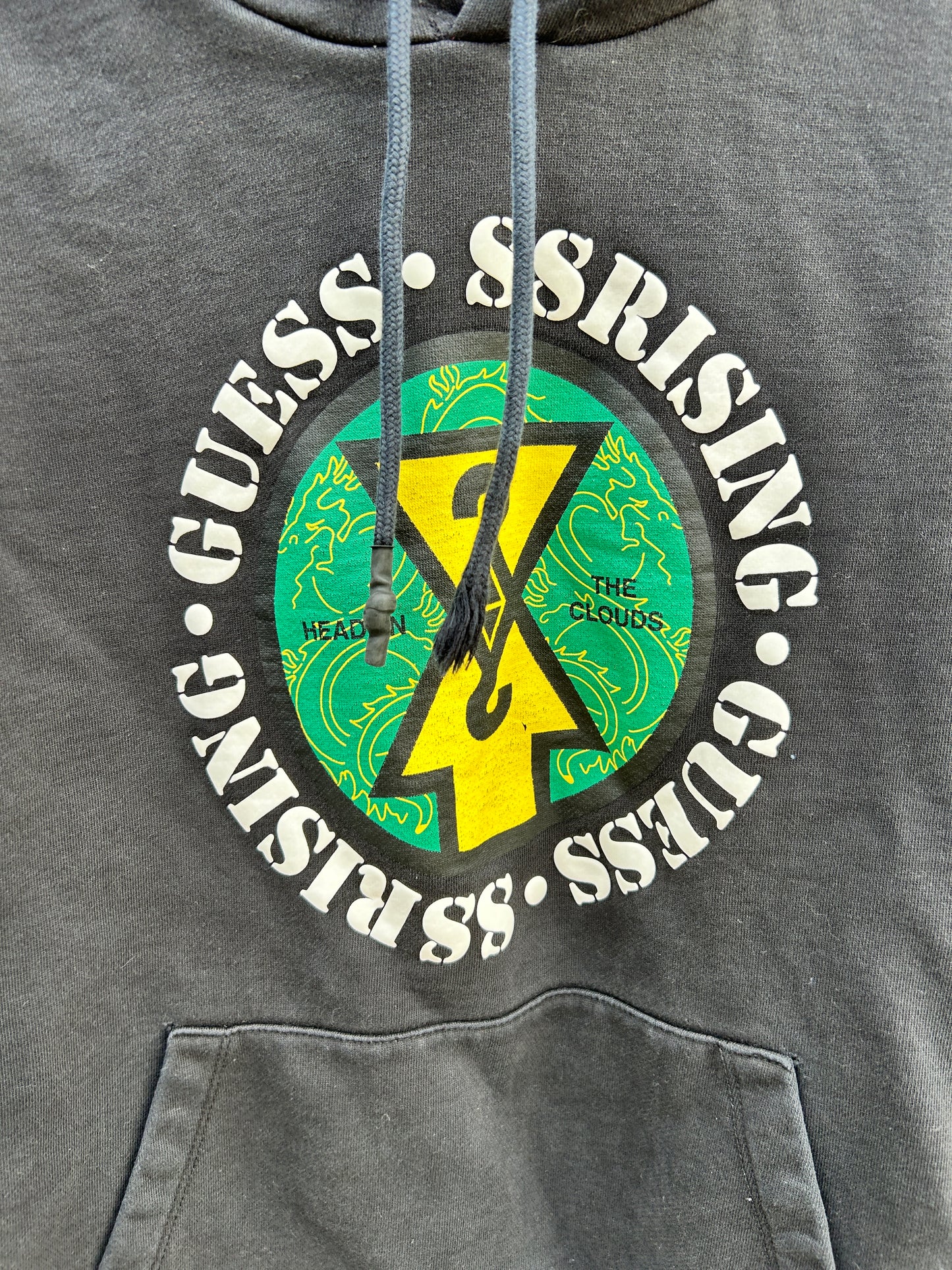 Y2K Guess Puff Print Hoodie (L)