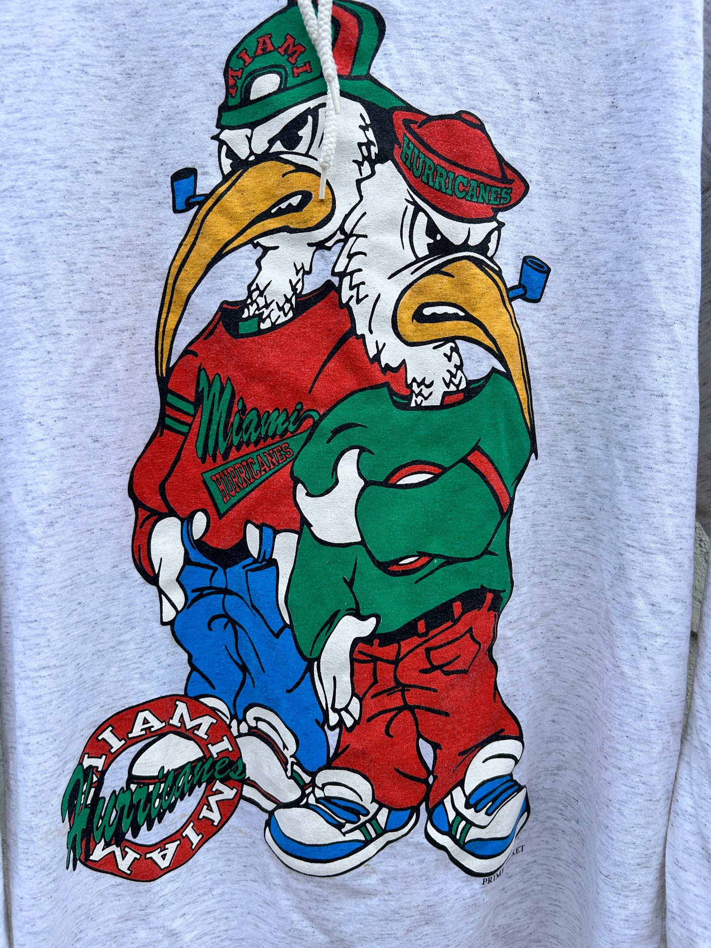 Vintage Double Sided University of Miami Lightweight Hoodie (L)