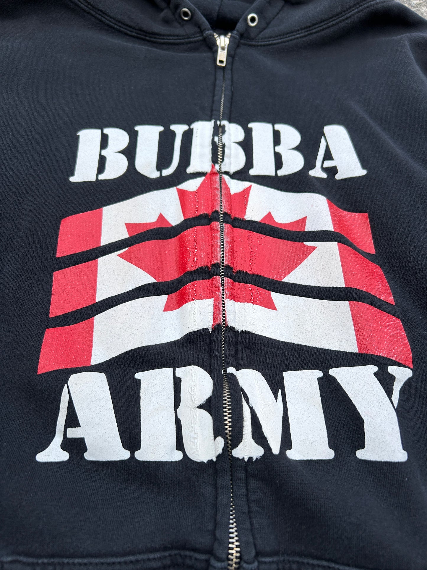 Vintage Bubba Army Canada Puff Print Zip Hoodie (XL)