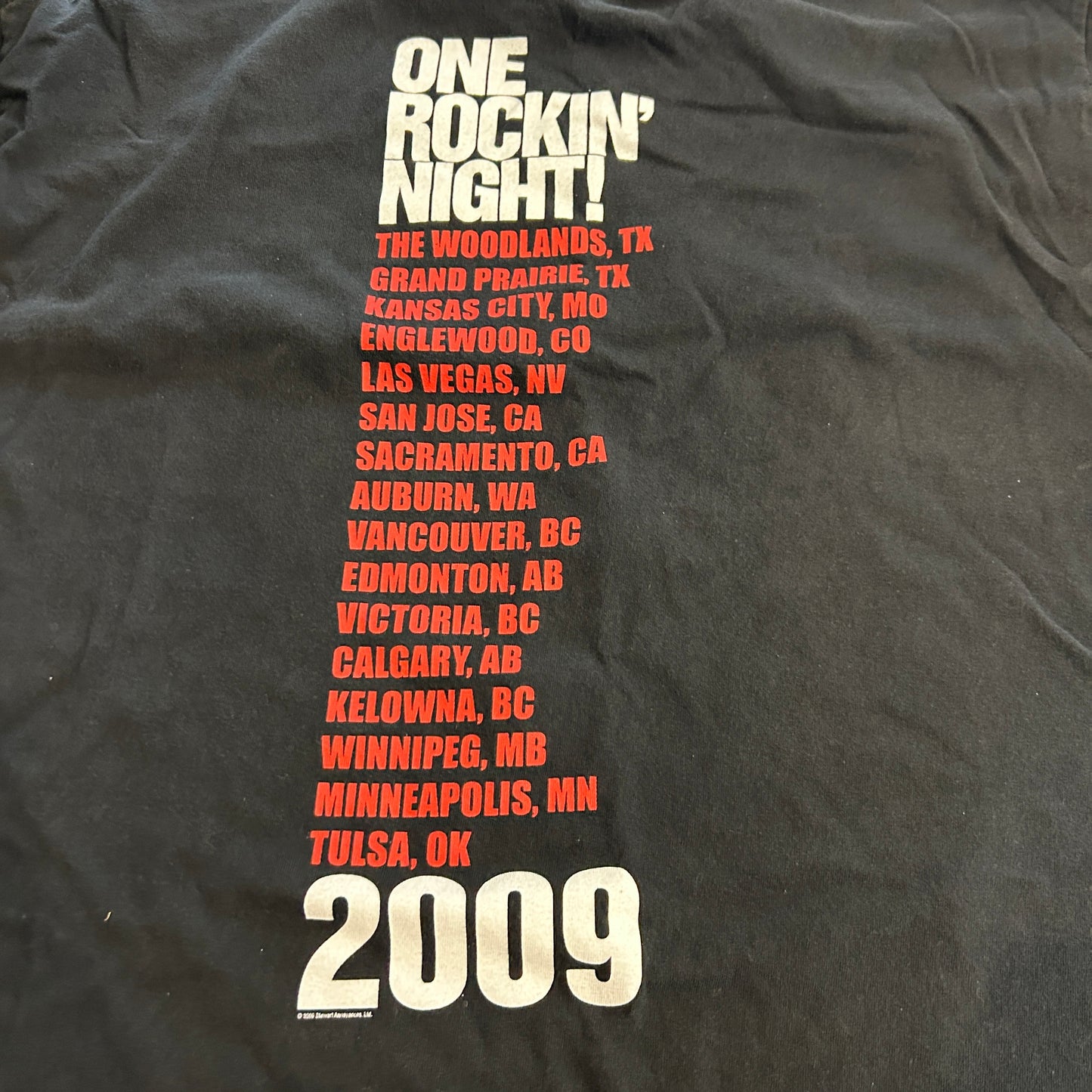 2009 Rod Stewart Tour Tee (XL)