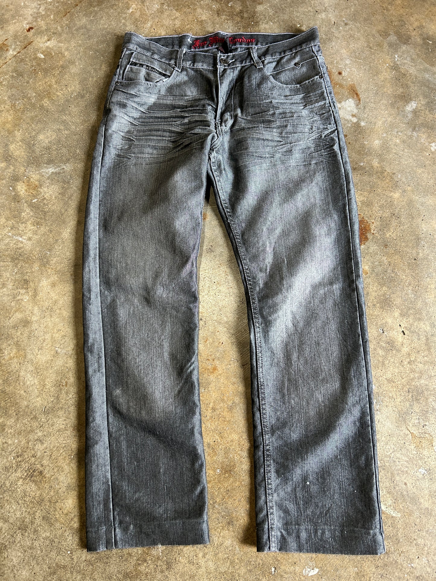 Y2K For Him London Grey Multi-Pocket Jeans (36x33)