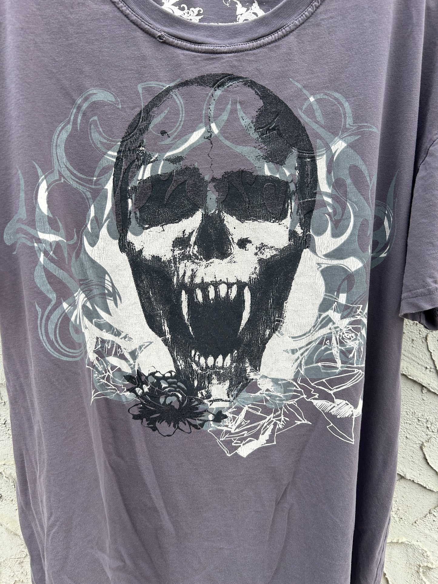 Y2K Chisel Grey Skull Tee (XL)