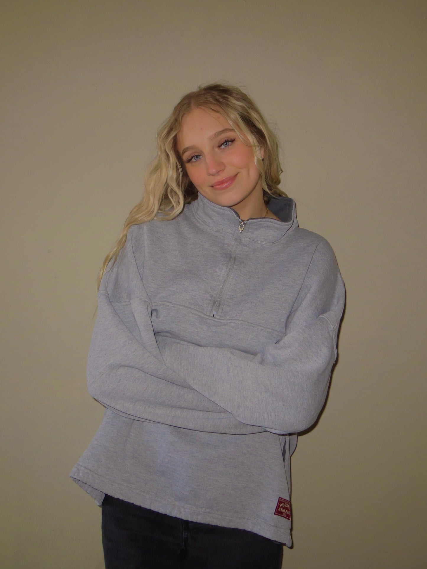 Vintage Grey Russell Quarter Zip (XL)