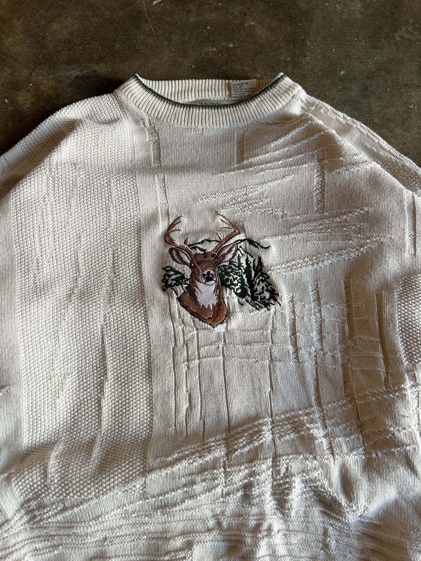 Vintage Ash Creek Textured Deer Knit (M)