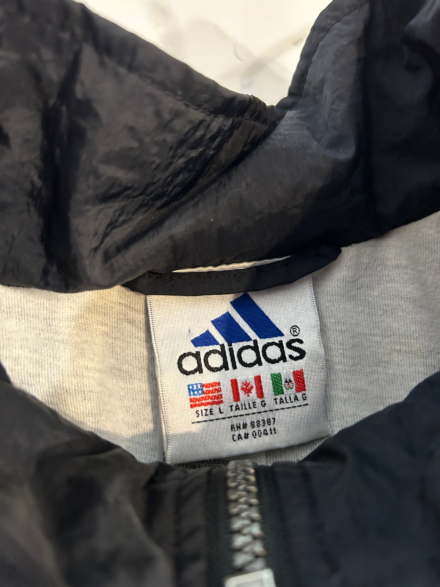 Vintage Black Adidas Windbreaker (L)