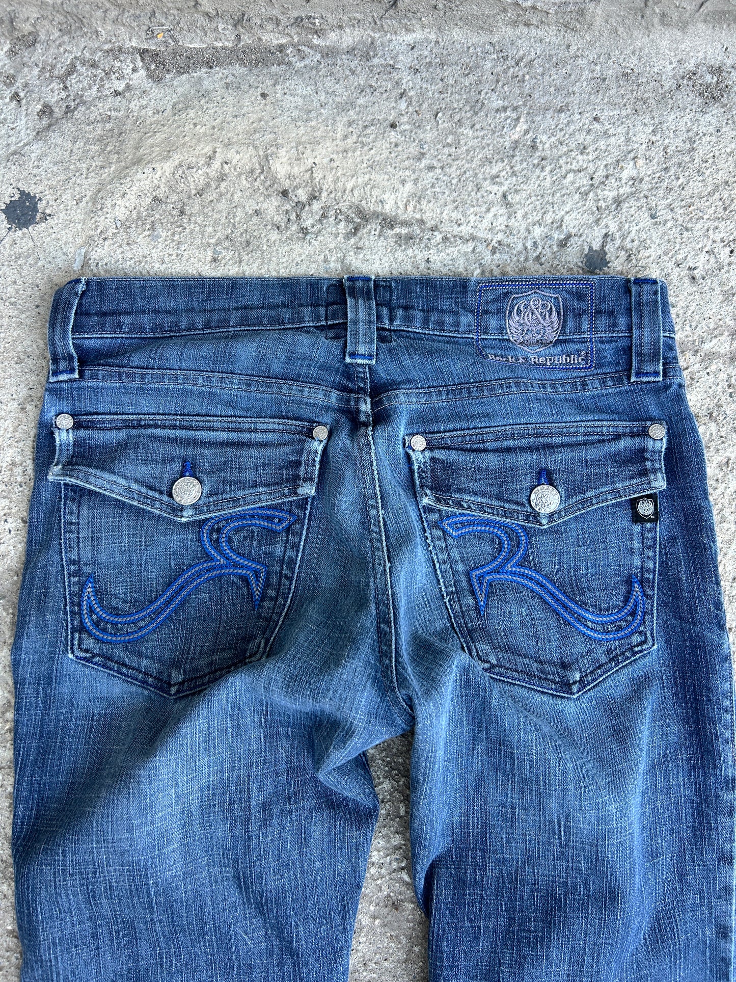 Y2K Rock Revival Blue Pocket Jeans (34x30)