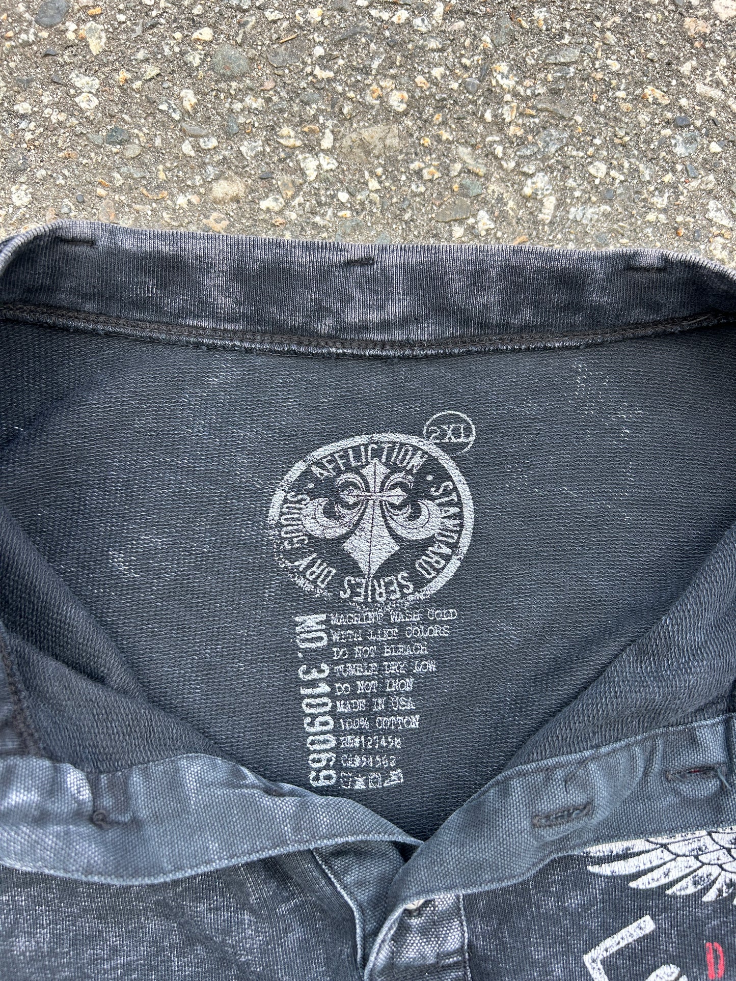 Y2K Affliction Stonewash LS Shirt (2XL)