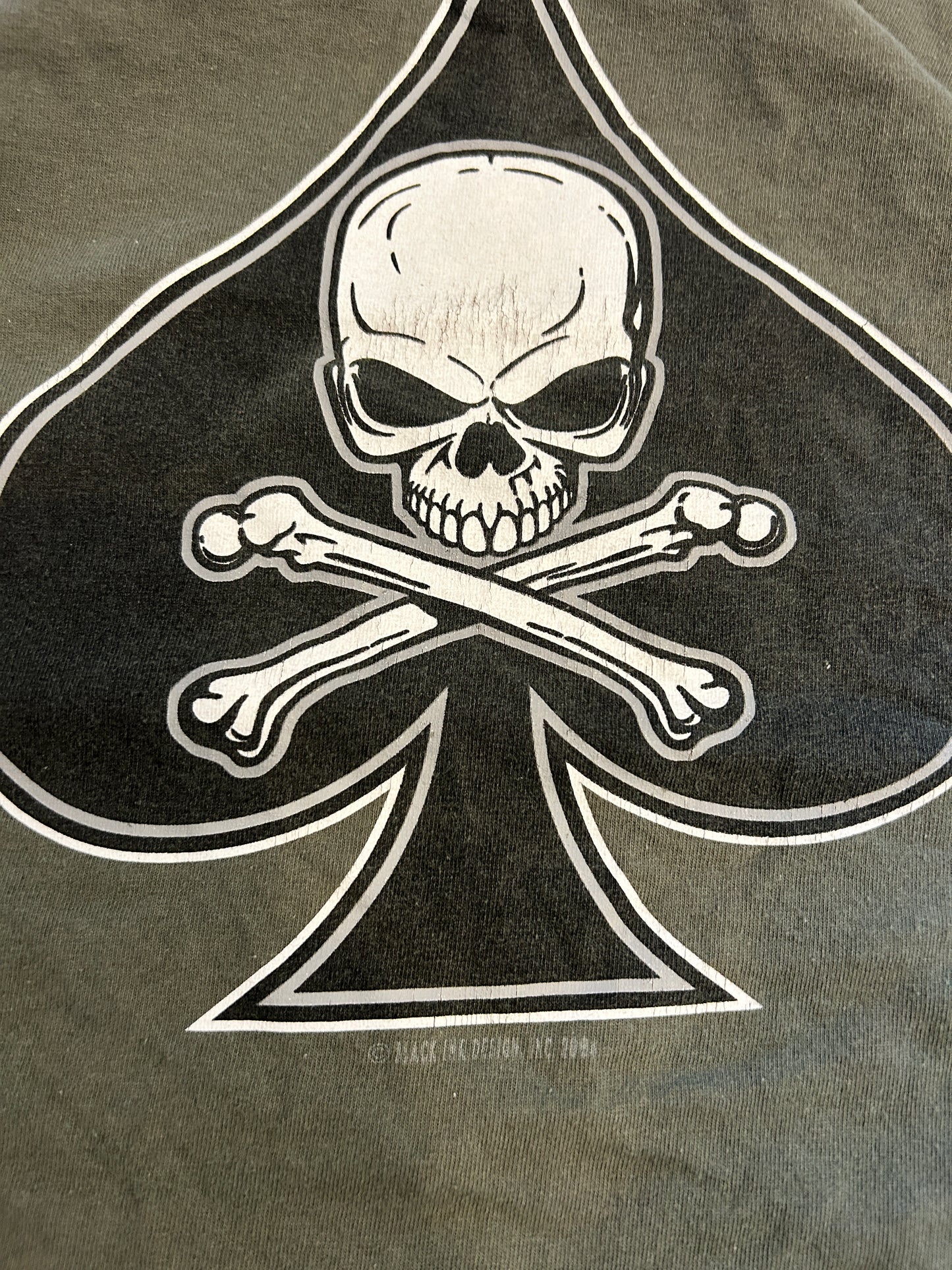 Y2K Green Skull Spade Tee (XL)