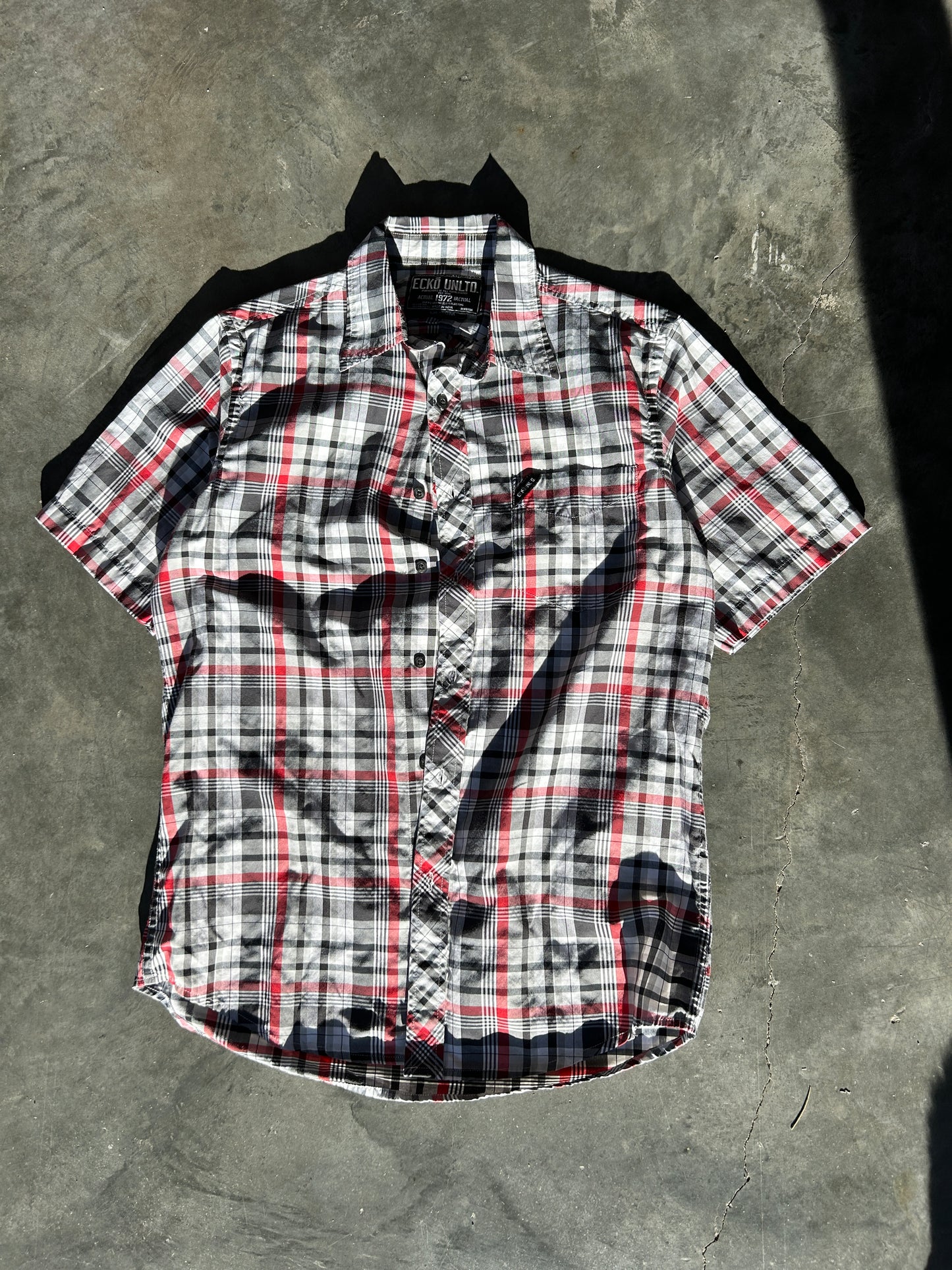 Y2K Ecko Winged Skull Button Up (M)