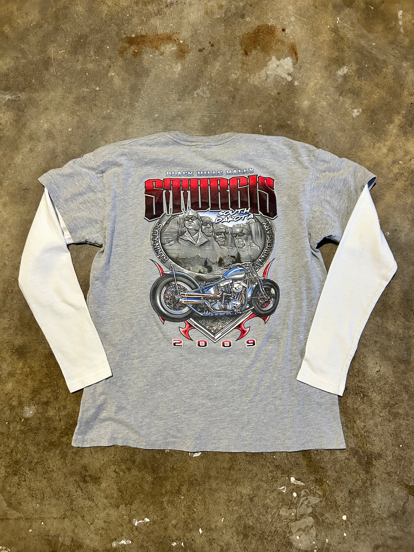 2009 Sturgis Waffle Sleeved Biker Tee (XL)