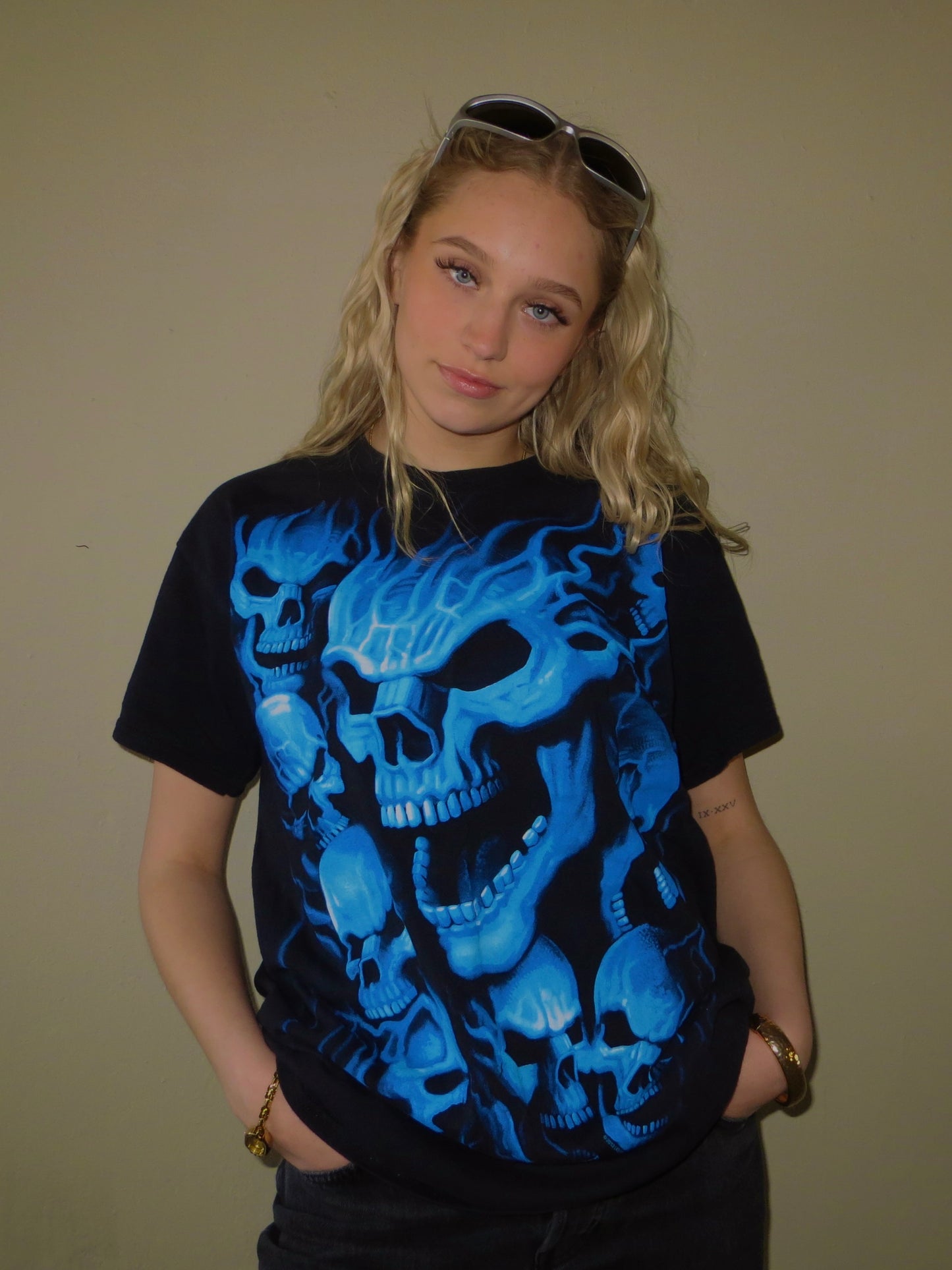 2013 Liquid Blue Flaming Skull Tee (L)