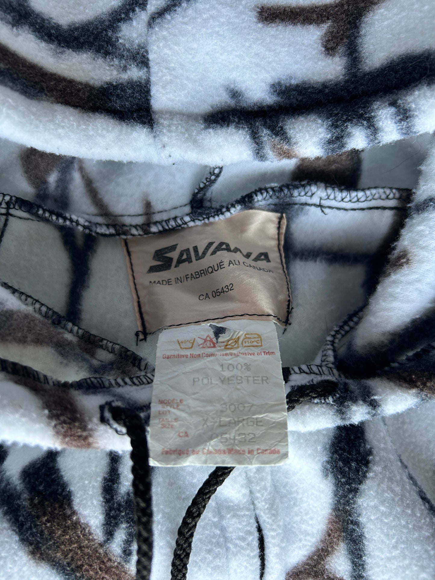 Vintage Savana Winterland Camo Fleece Zip Hoodie (XL)