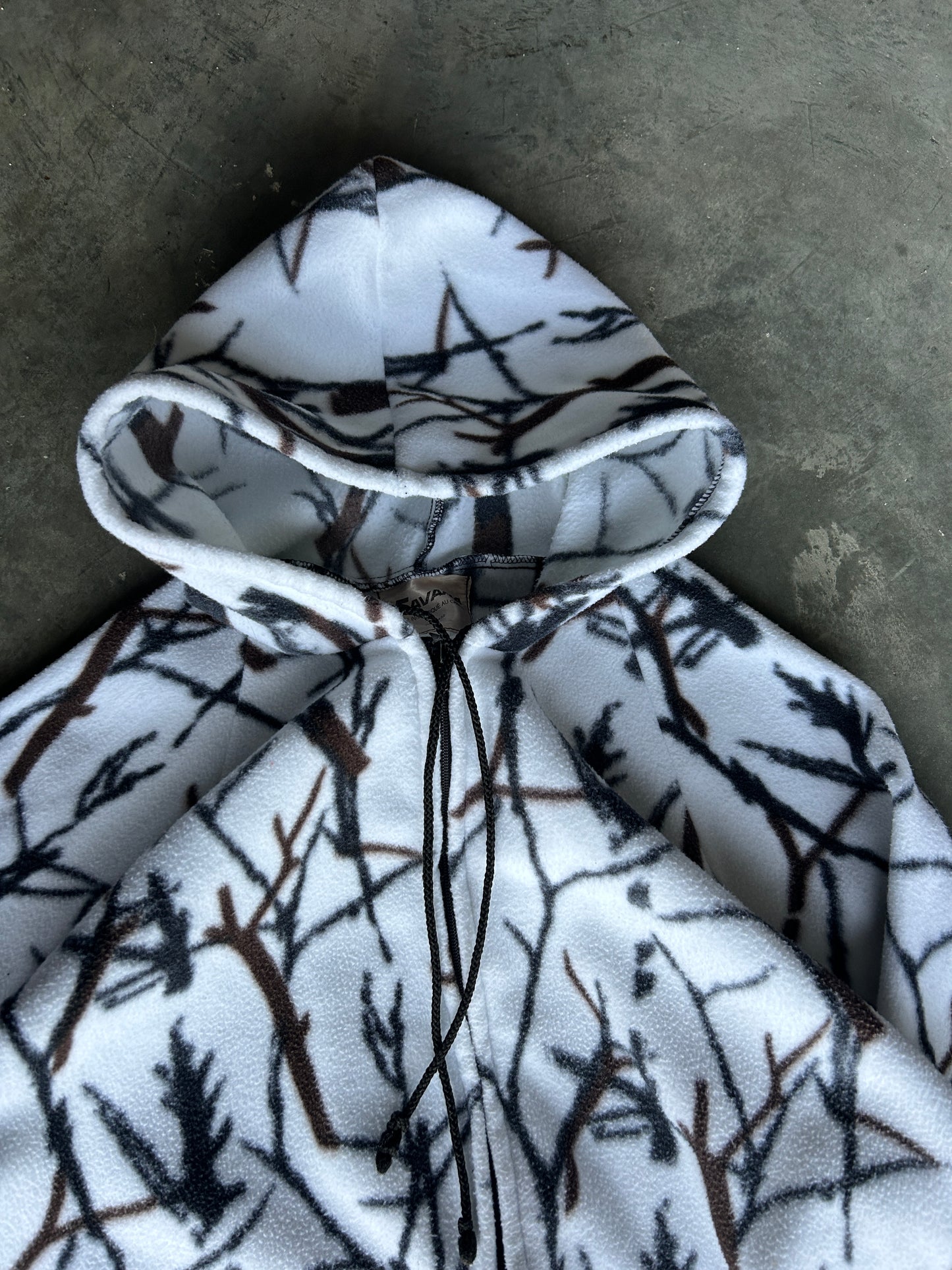 Vintage Savana Winterland Camo Fleece Zip Hoodie (XL)