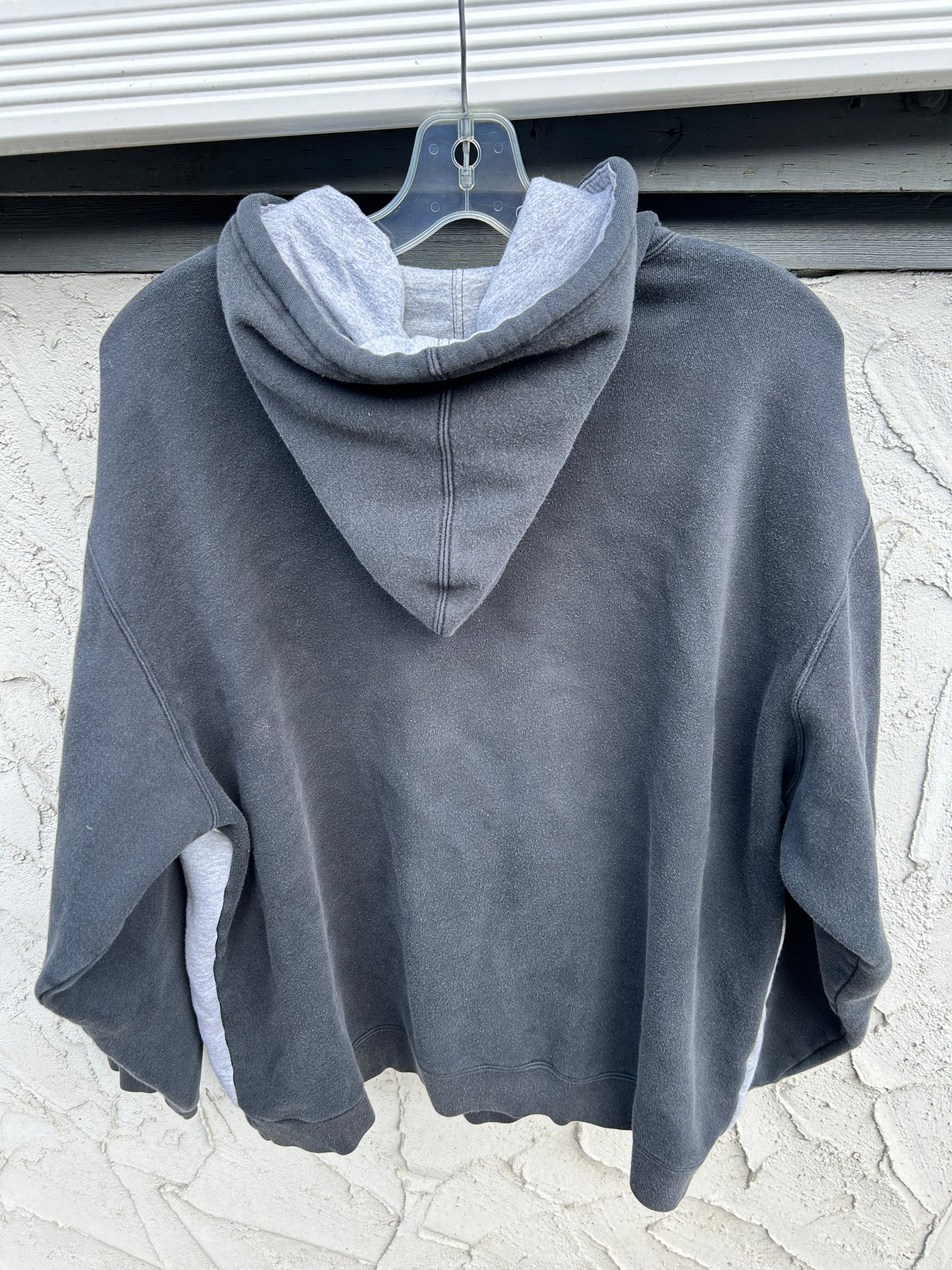 Y2K Black and Grey Faded Adidas Hoodie (L)