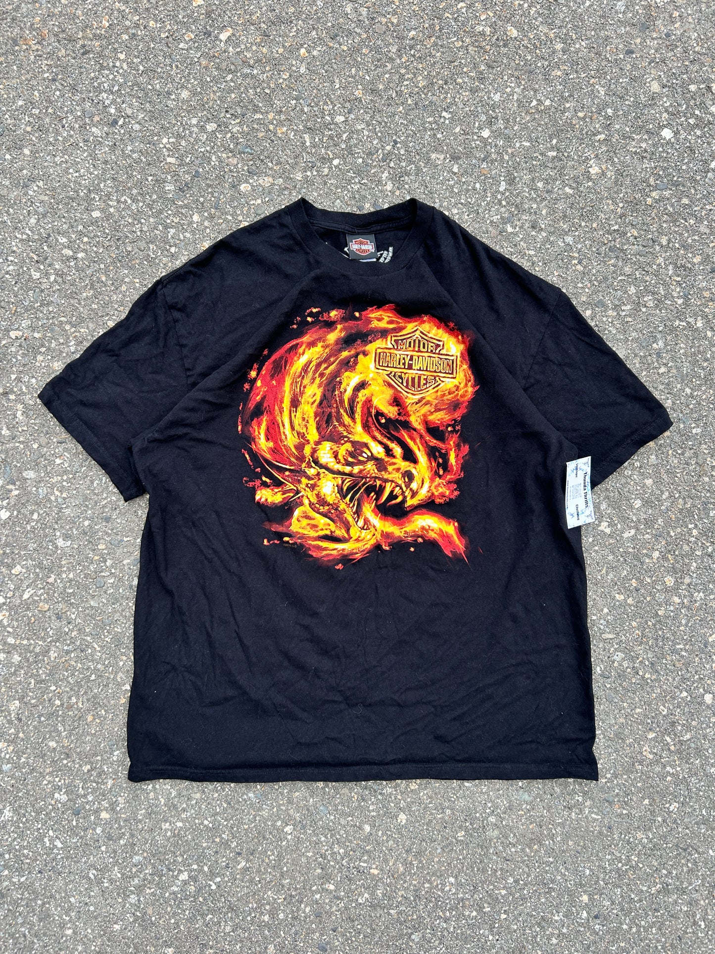 Harley Davidson Flaming Dragon Tee (2XL)