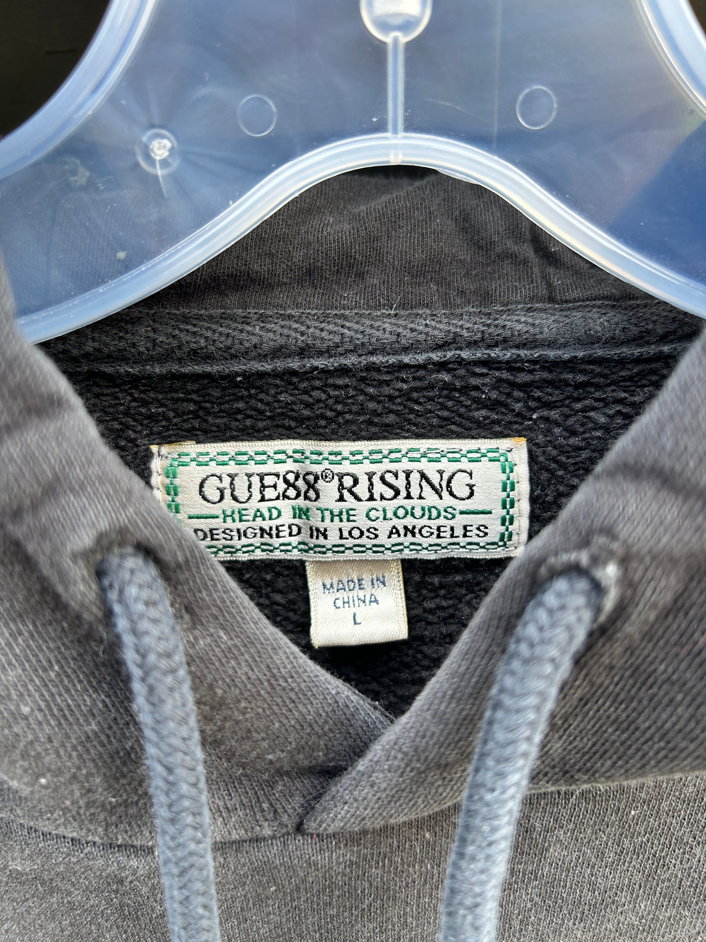 Y2K Guess Puff Print Hoodie (L)