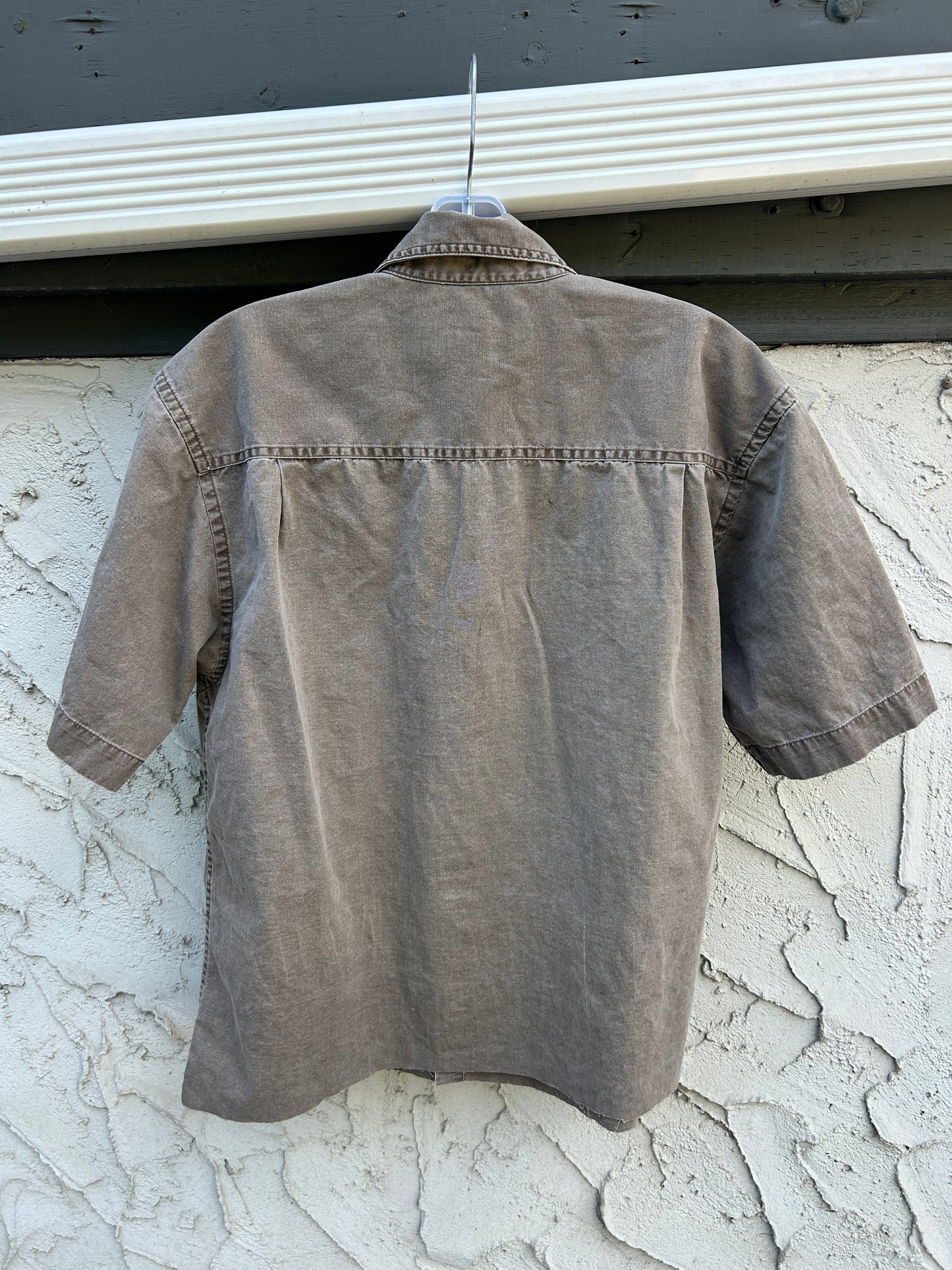 Faded Brown Cropped Button Up (M)