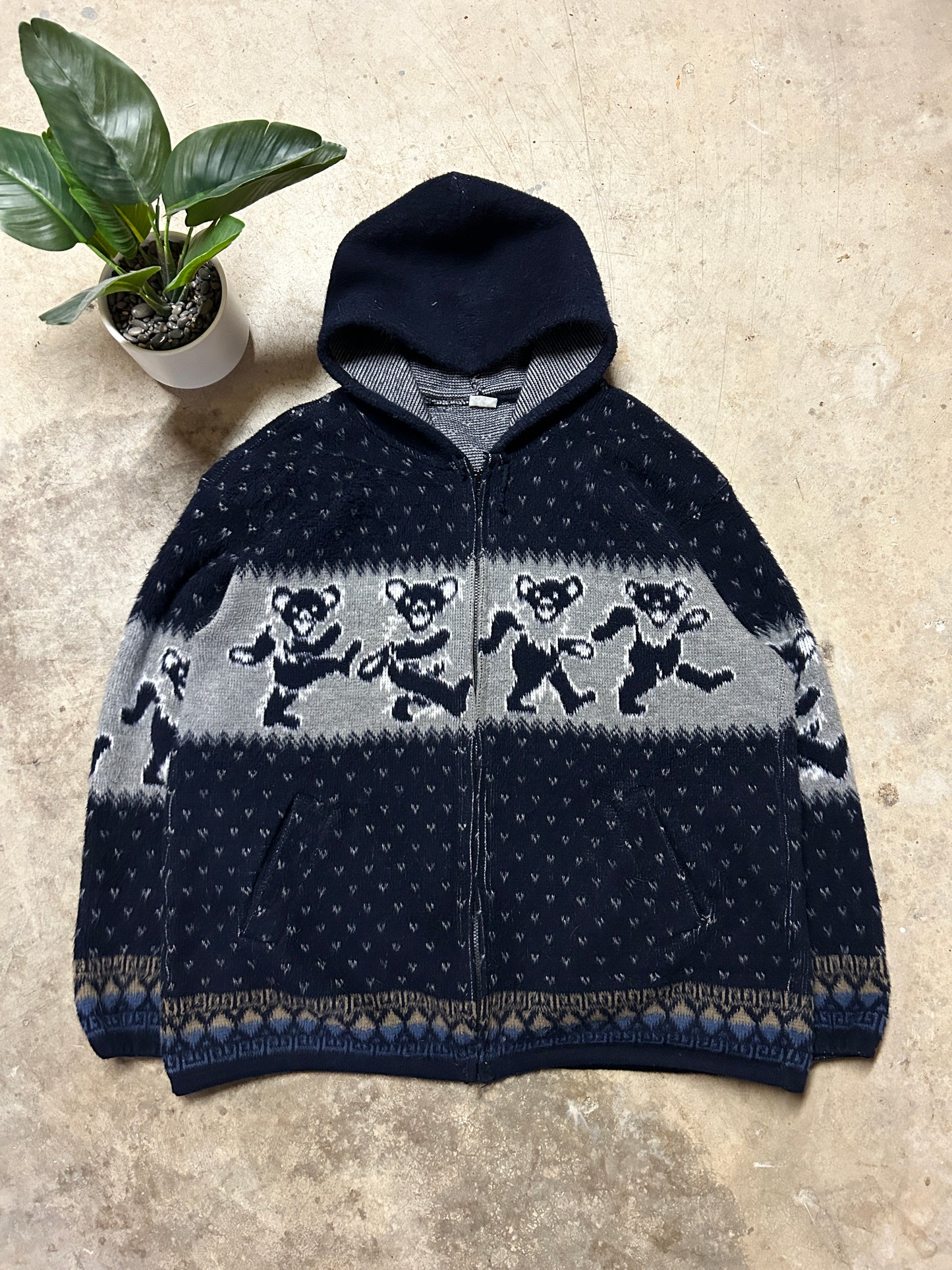 Vintage Alpaca Wool Grateful Dead Zip Jacket (2XL)