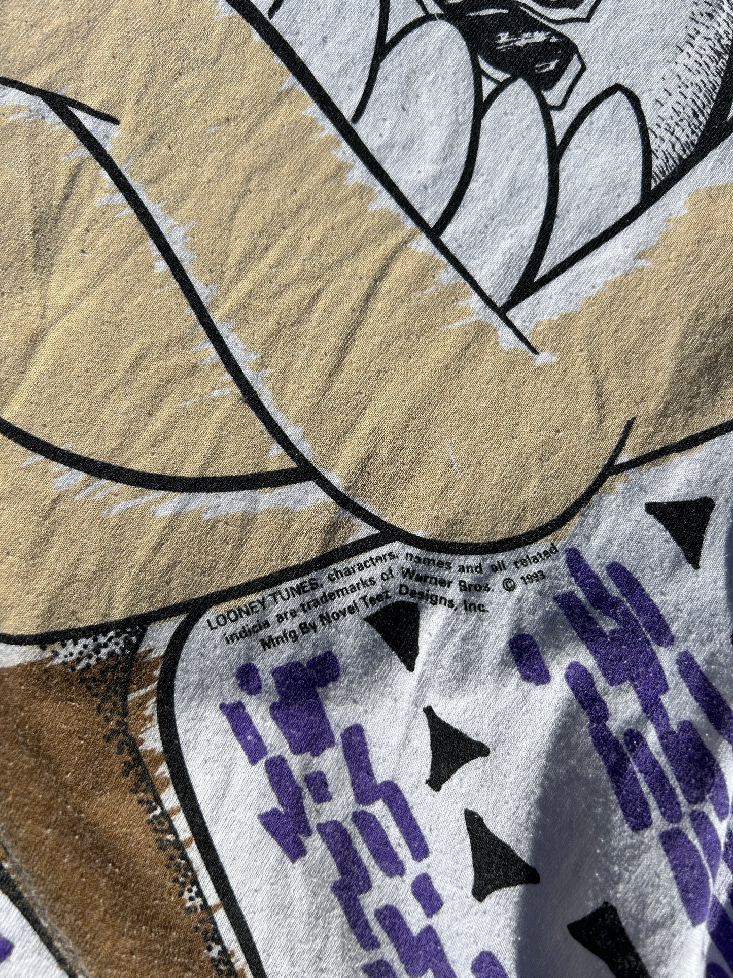 Vintage 1993 Taz Purple All Over Print Tee (XL)