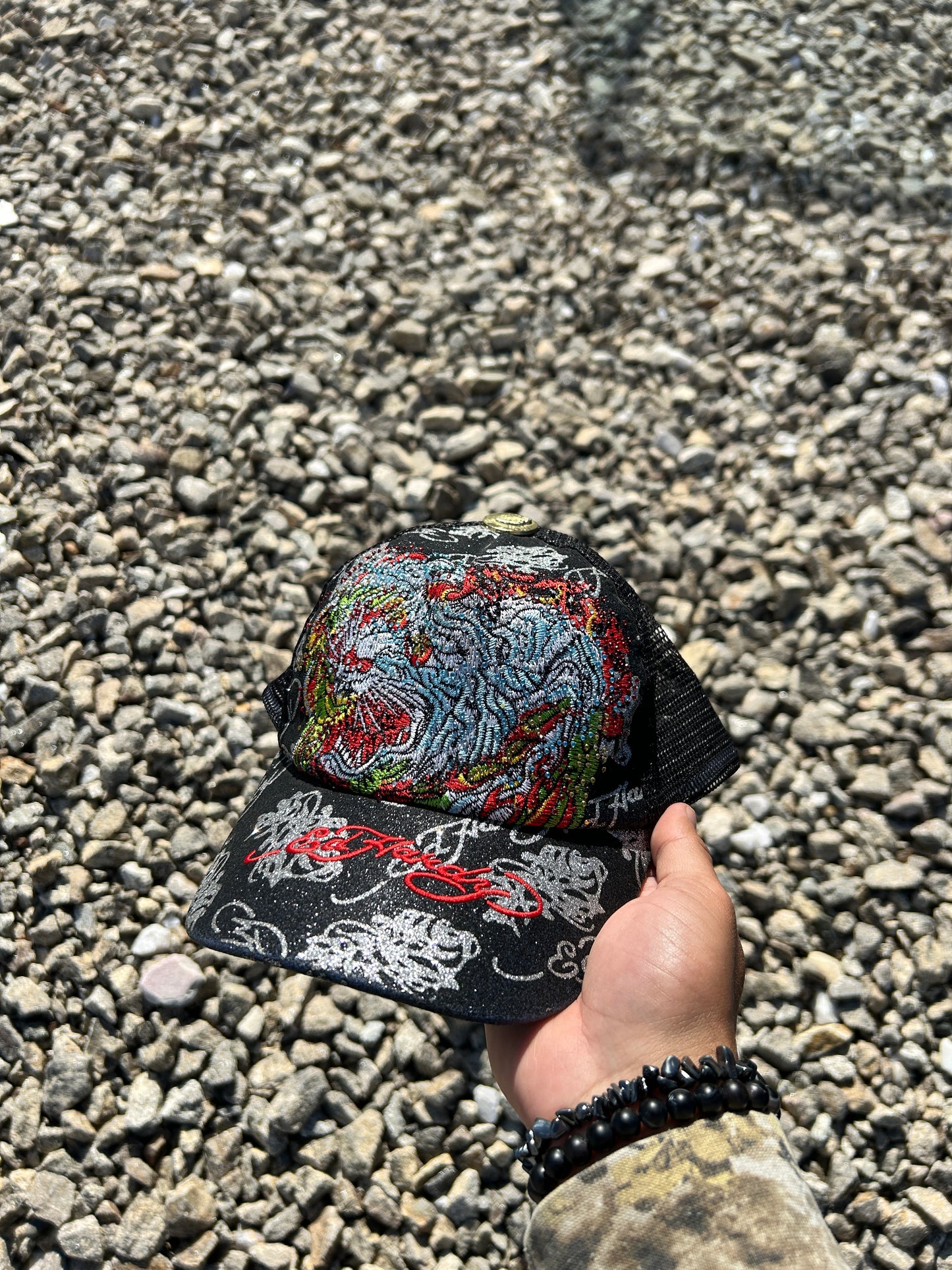 Jewelled Don Ed Hardy Tiger Trucker Hat