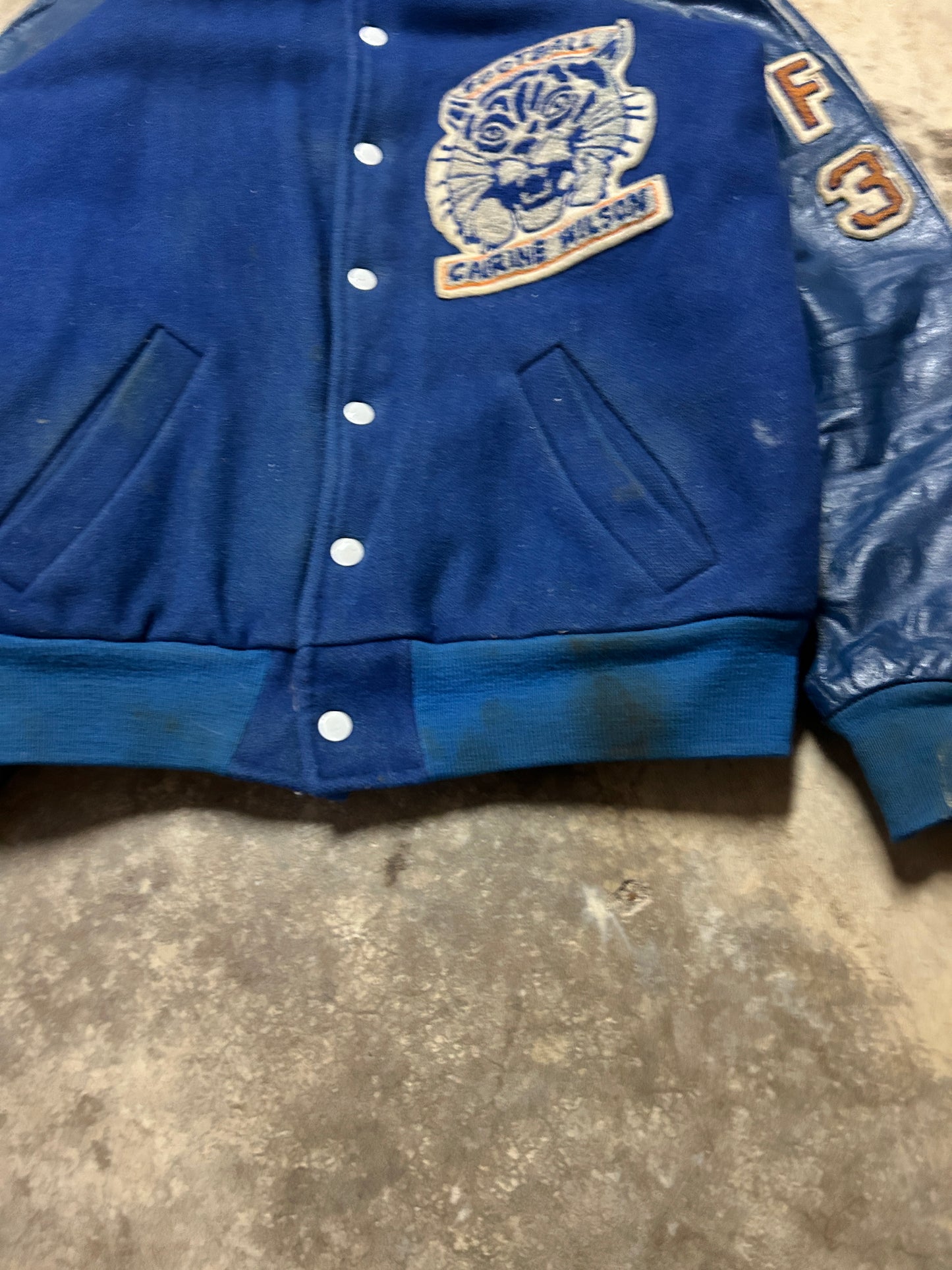 Vintage 80’s Wildcats Blue Varsity Jacket (M)