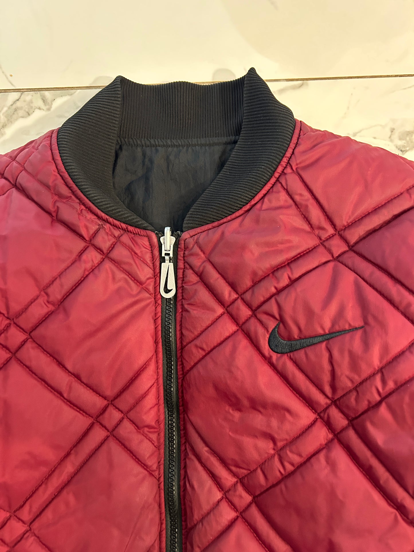 Vintage 90’s Nike Red Reversible Quilted Jacket (L)