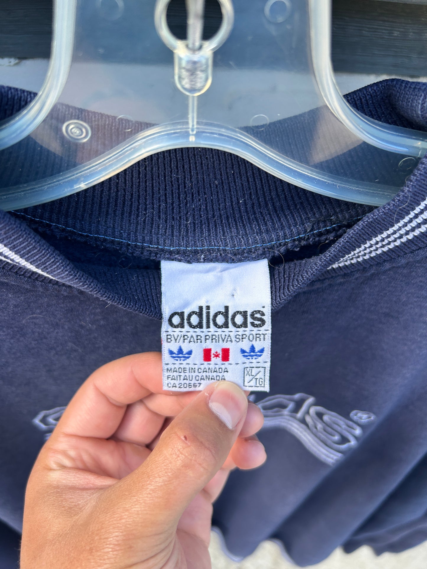 Vintage 90s Faded Navy Adidas Crewneck (XL)