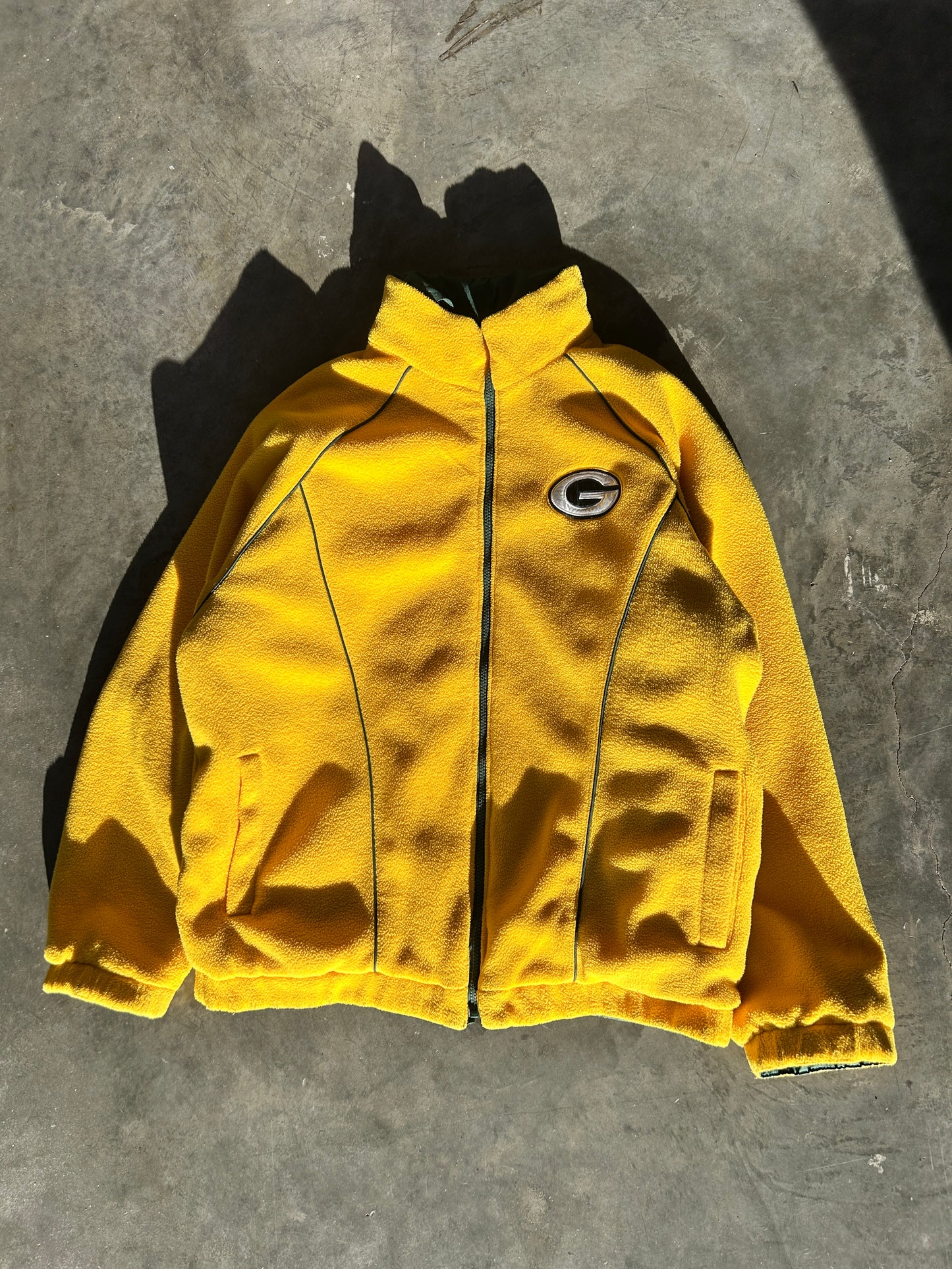 Green Bay Packers Reversible Fleece Jacket (L)