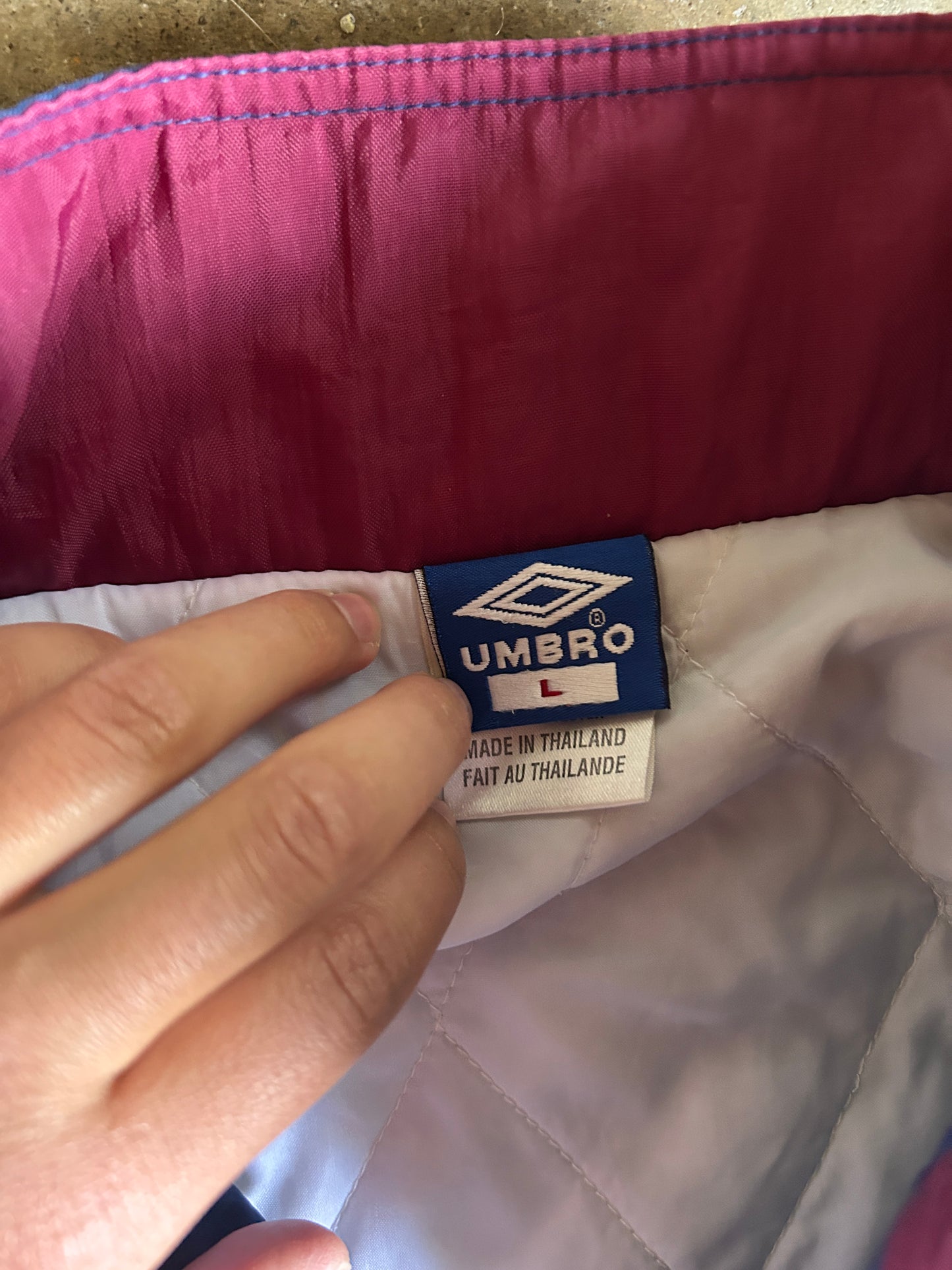 Vintage 90’s Umbro Pattern Striped Insulated Jacket (L)