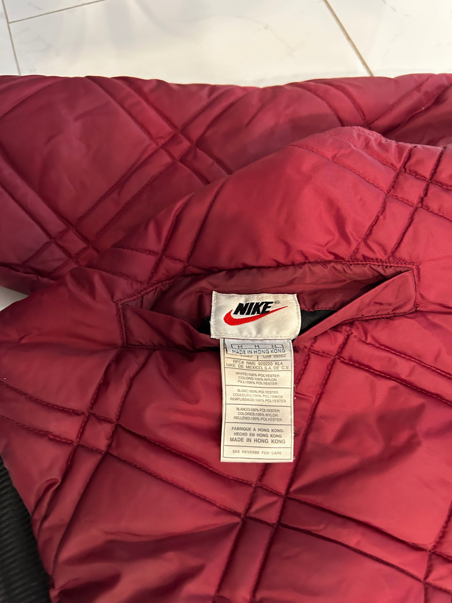 Vintage 90’s Nike Red Reversible Quilted Jacket (L)