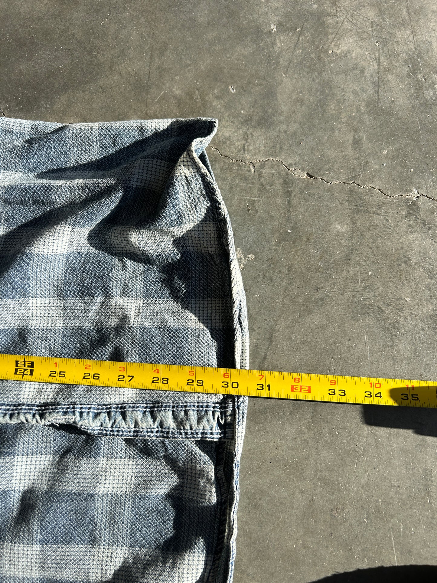 Vintage High Wing Military Denim Flannel Shirt (L)
