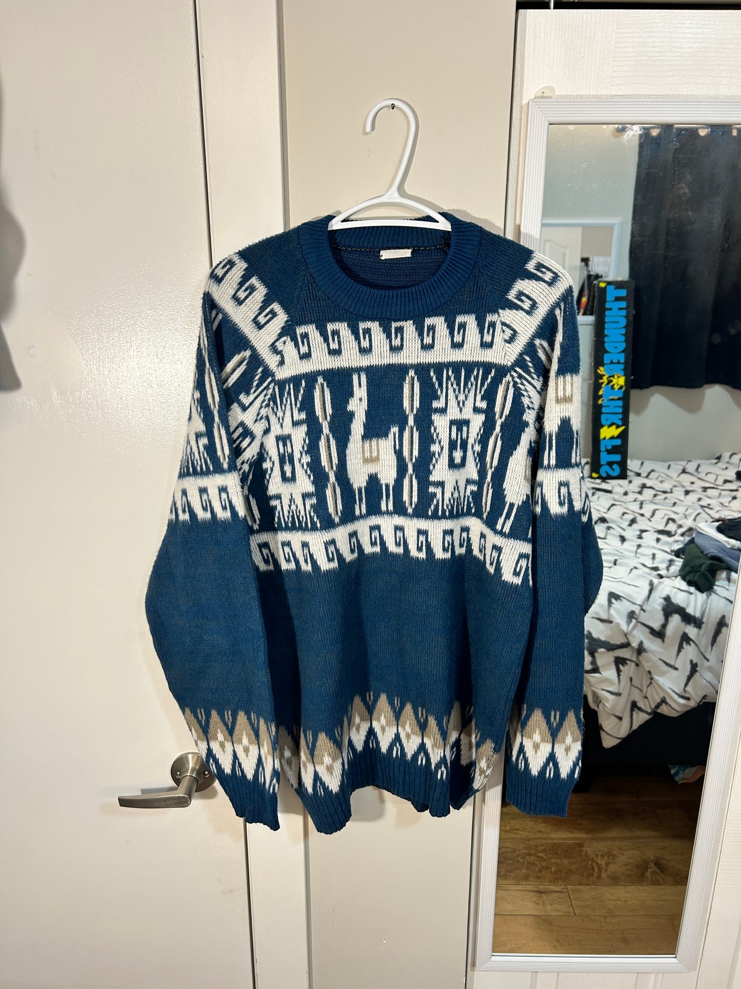 Vintage Llama Knit Sweater (L)