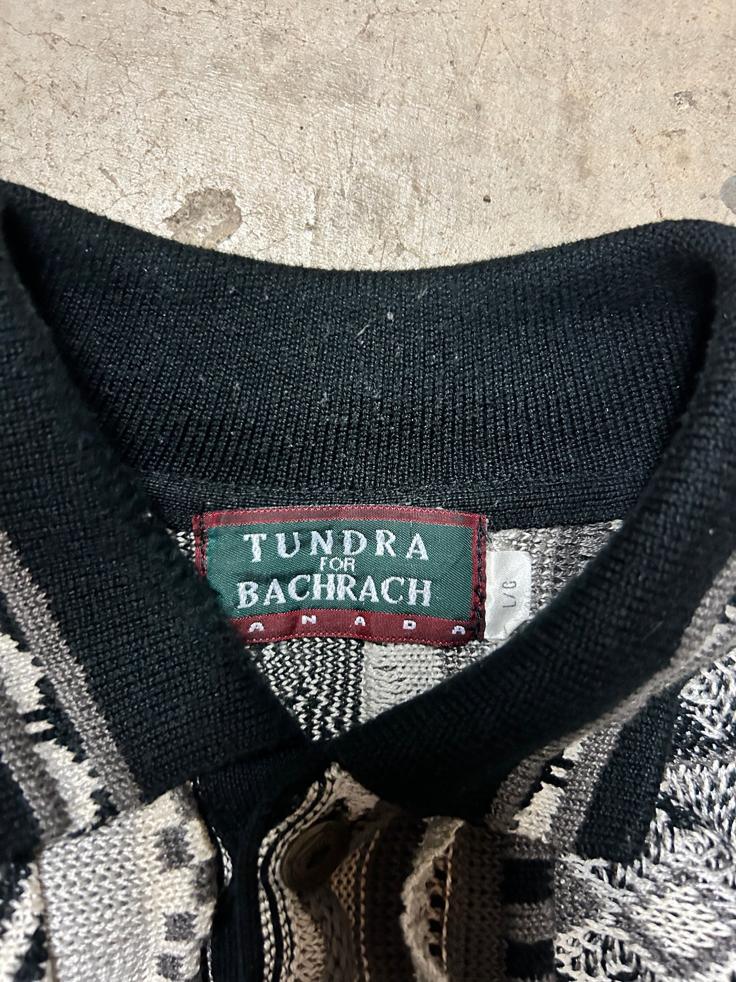 Vintage Collared Tundra Coogi Style Knit Sweater (L)