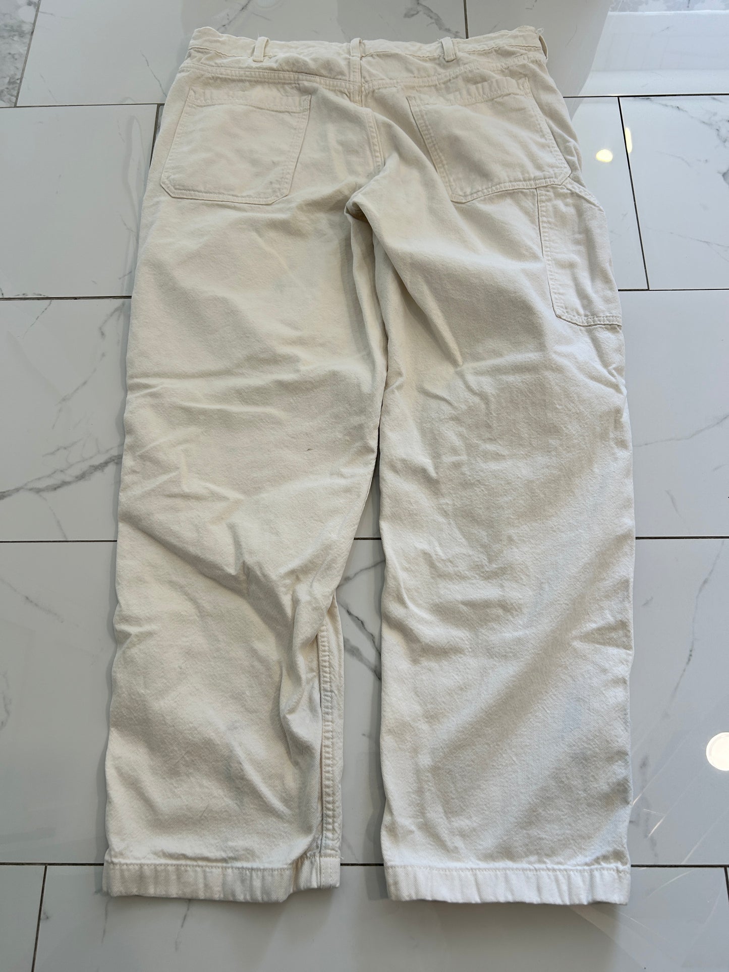 Uniqlo White Double Knee Carpenter Pants (36x30)