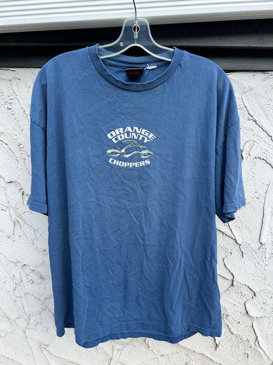 Vintage Faded Blue Orange County Choppers Tee (2XL)