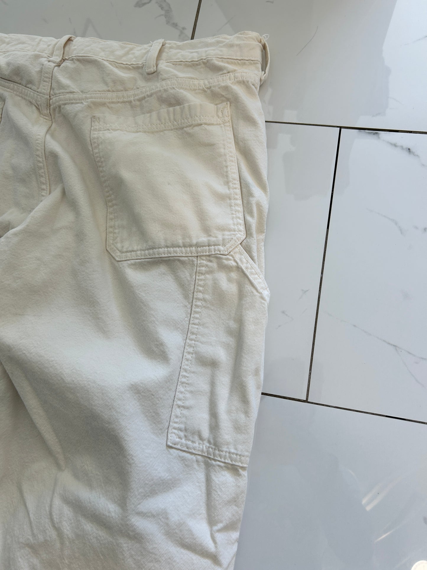 Uniqlo White Double Knee Carpenter Pants (36x30)