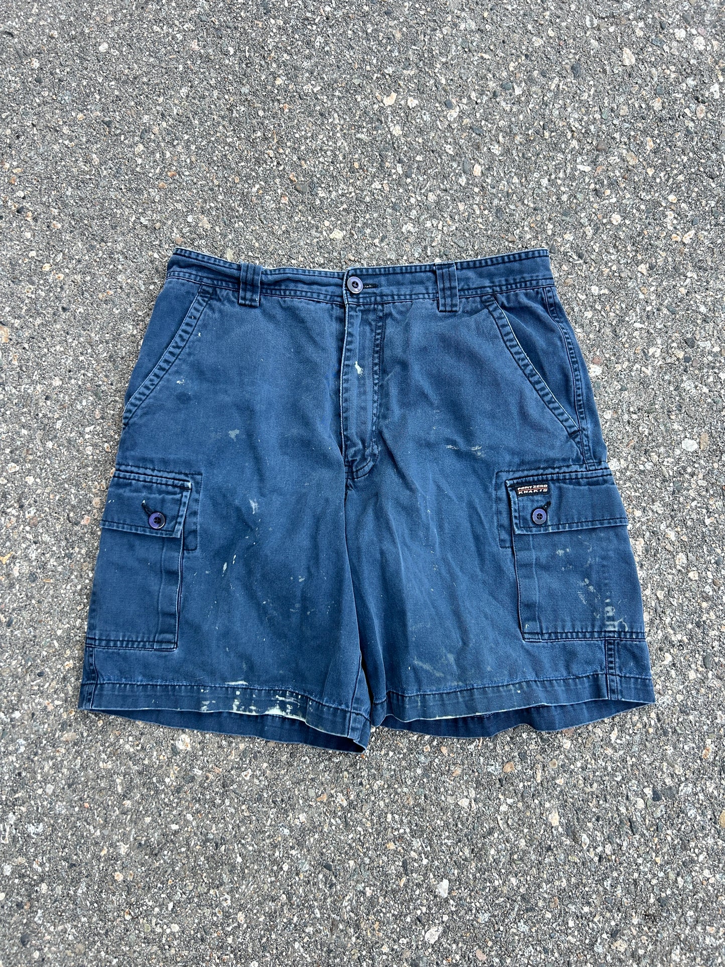 Point Zero Blue Faded Cargo Shorts (32W)